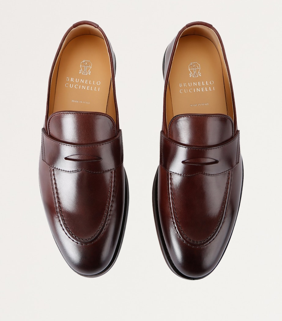 Leather Flex Penny Loafers BROWN Image 4