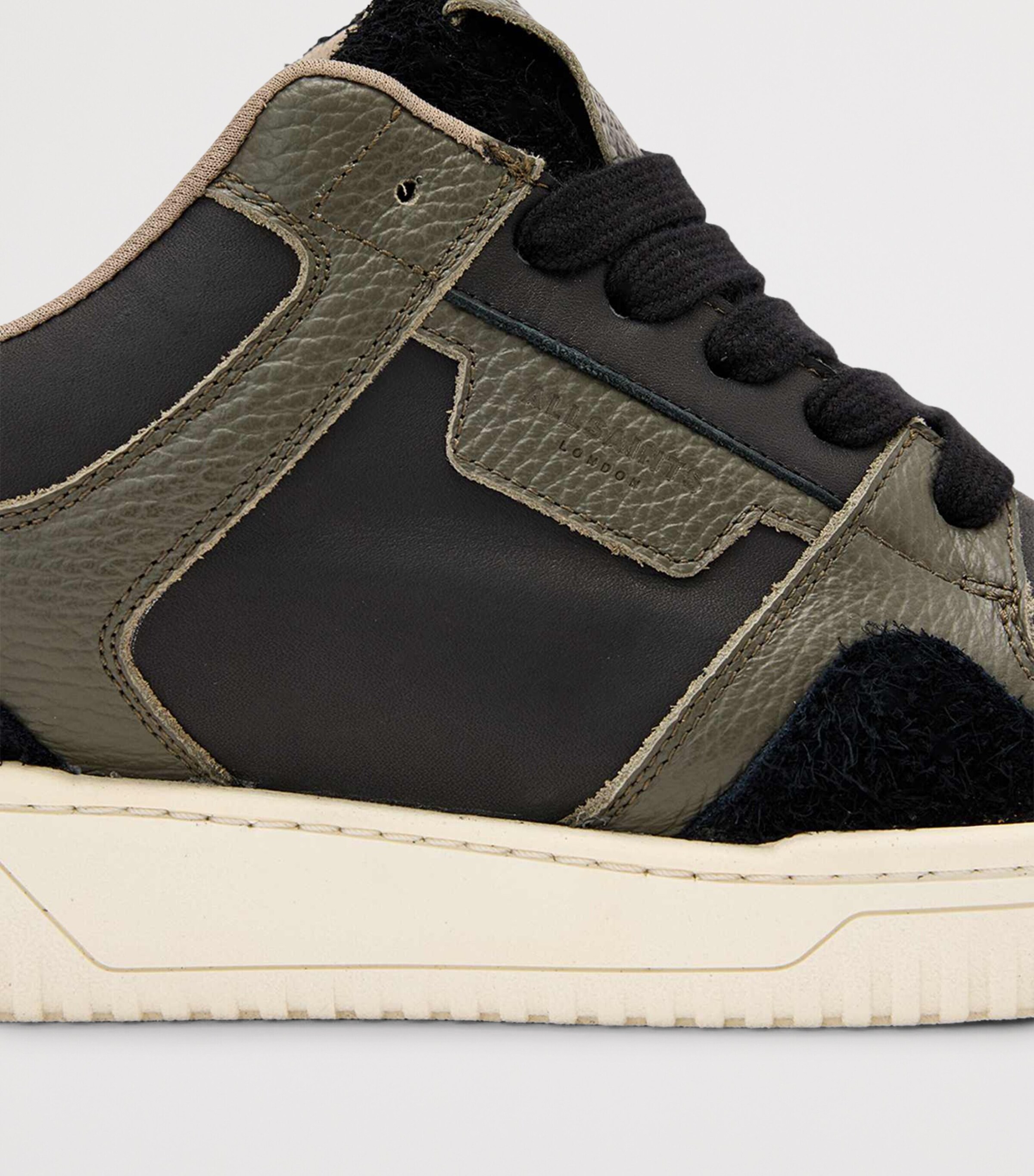 AllSaints Leather Regan Plus Low-Top Sneakers Black/sage Green Image 6