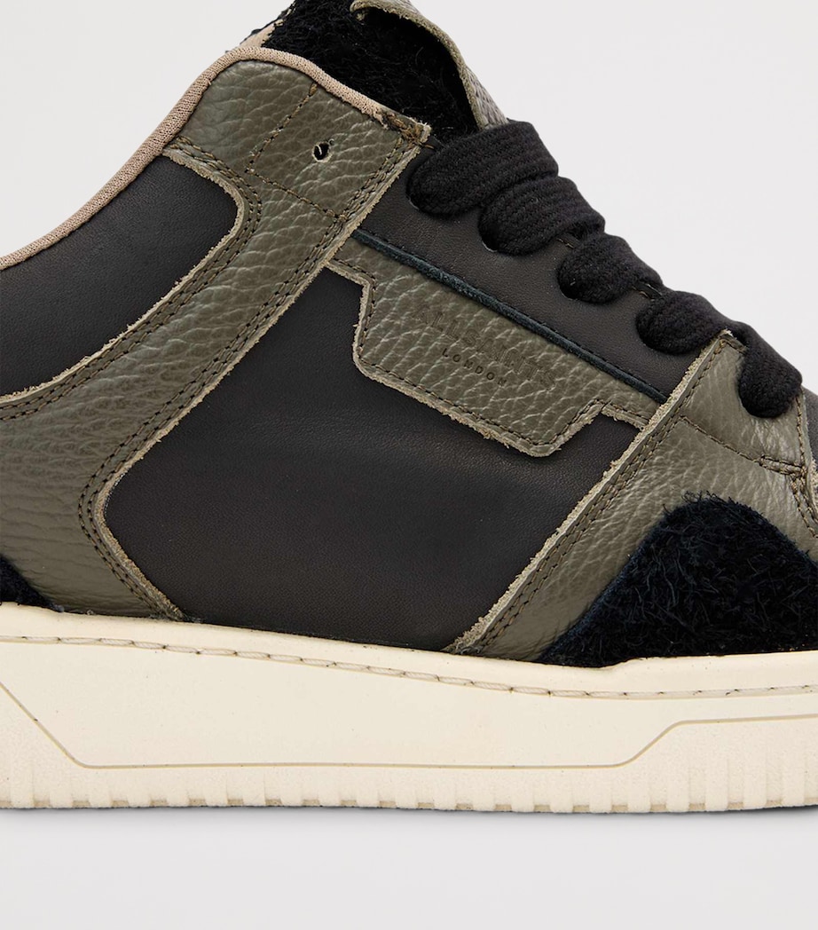 AllSaints Leather Regan Plus Low-Top Sneakers Black/sage Green Image 6