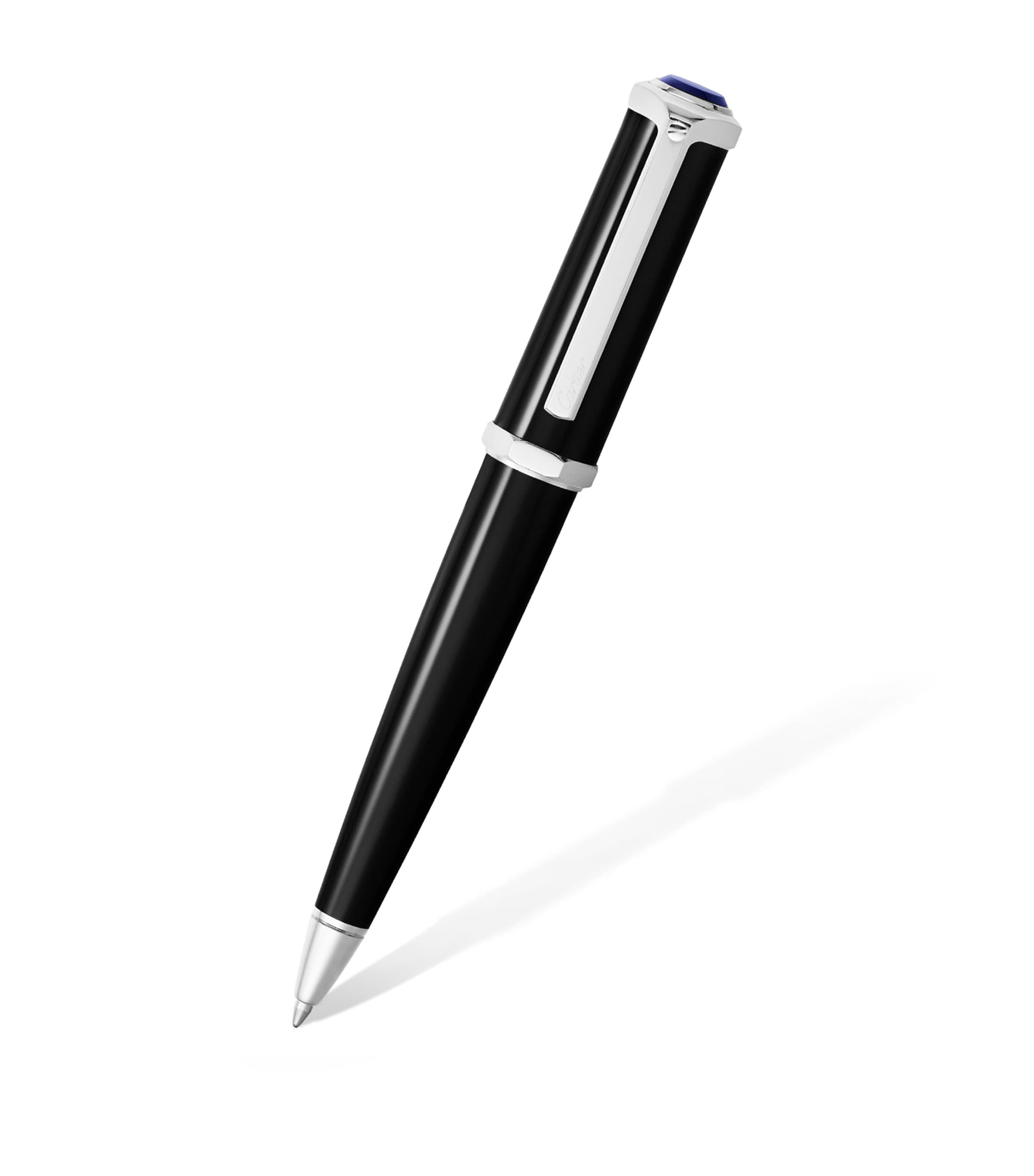 Cartier Santos-Dumont Ballpoint Pen Black & Silver Image 6