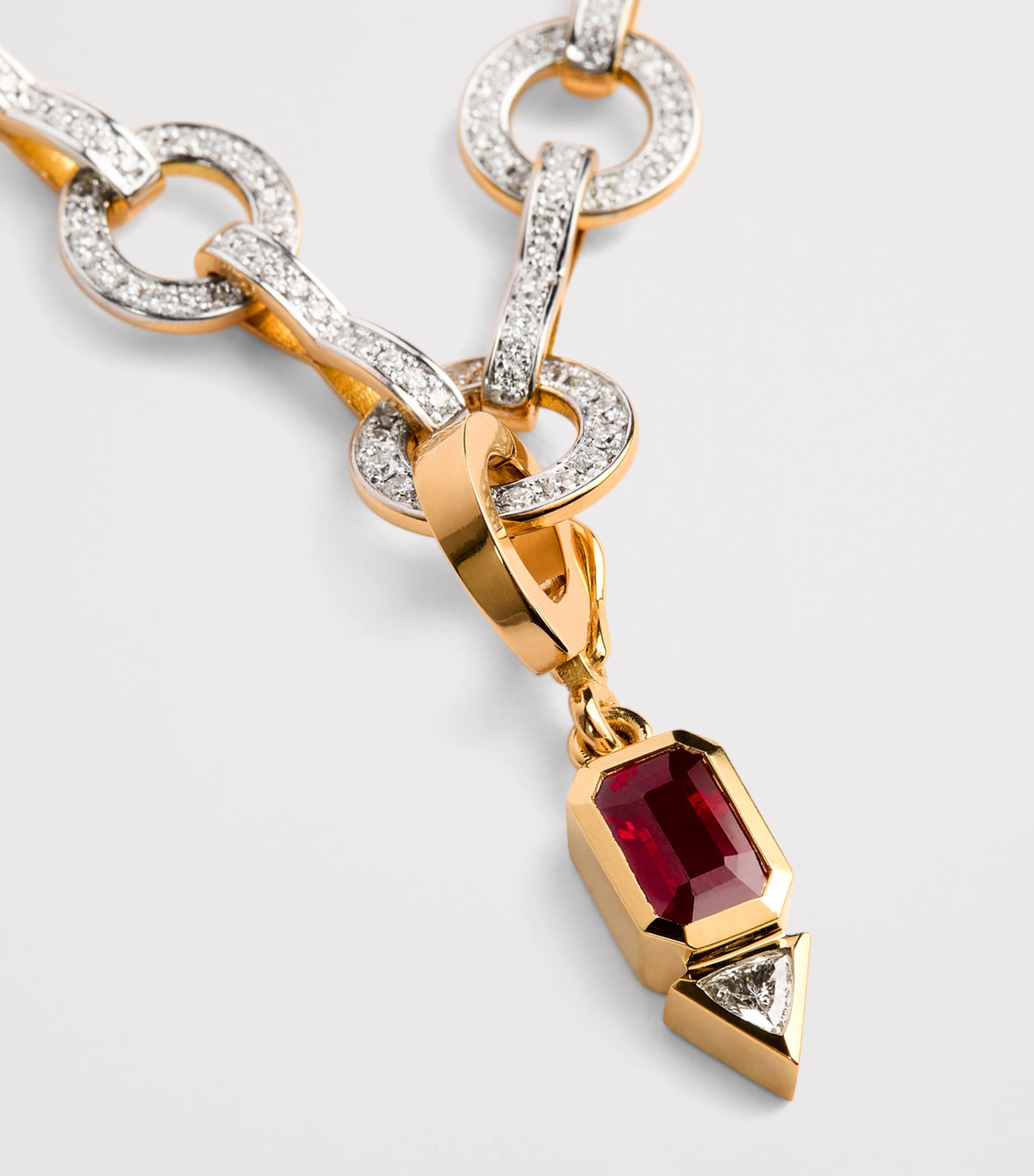 Yellow Gold, Ruby and Diamond July Charm YELLOW GOLD Image 5