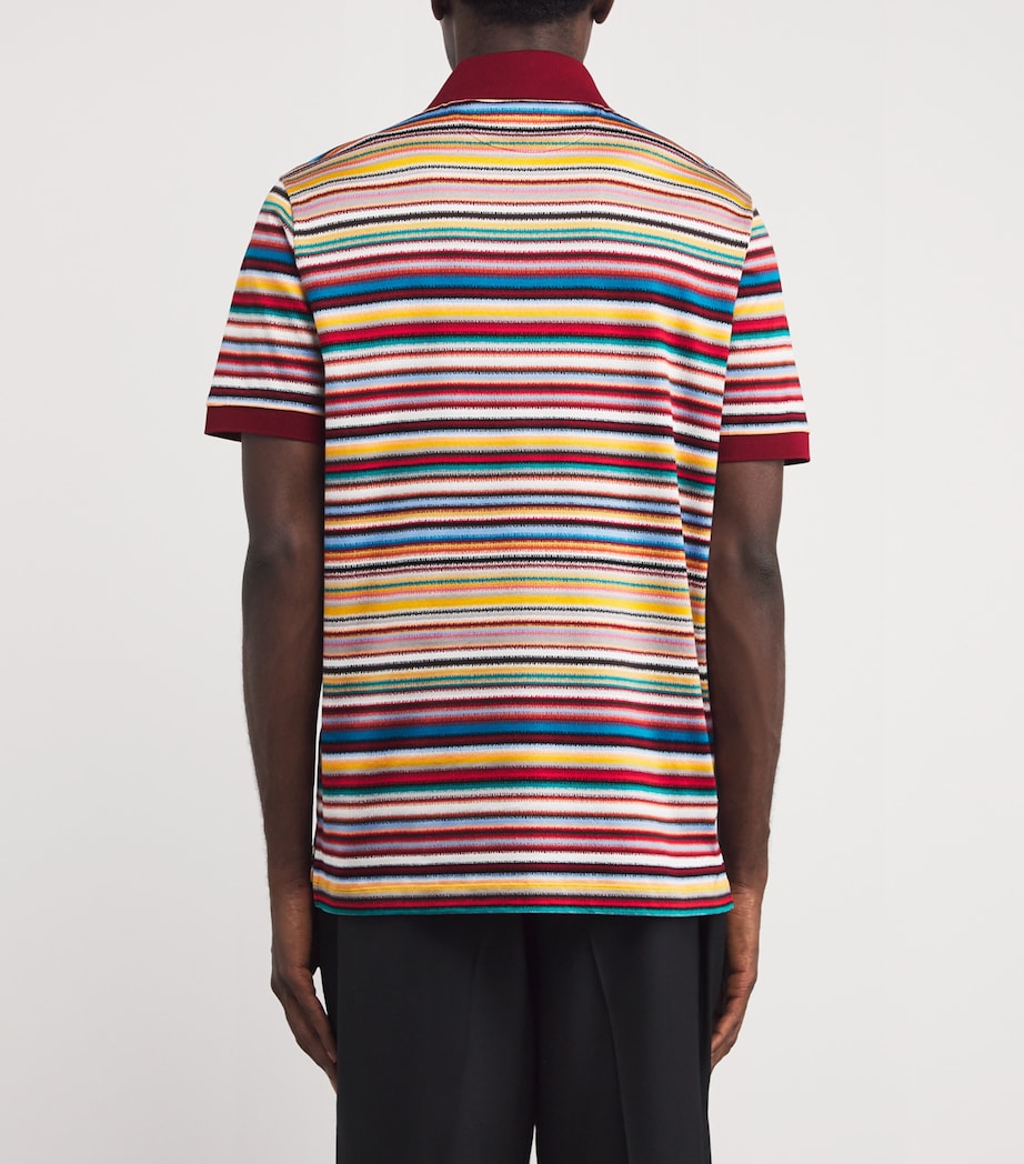 Cotton Noisy Stripe Polo Shirt 92_MULTI COLOURED Image 4