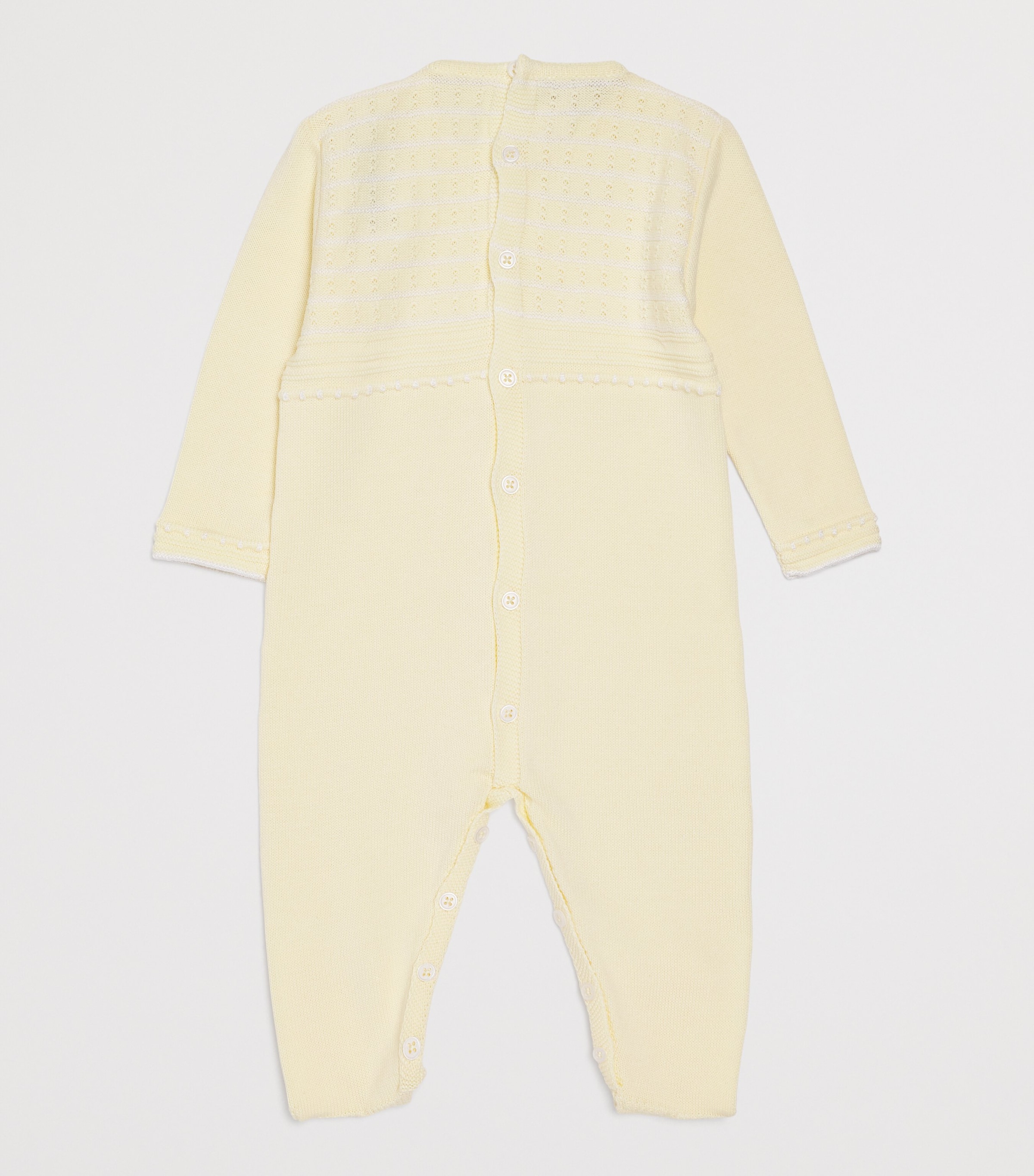 Cotton Knitted Albor All-In-One (0-12 Months) 0501 H82 YELLOW/WHT Image 2