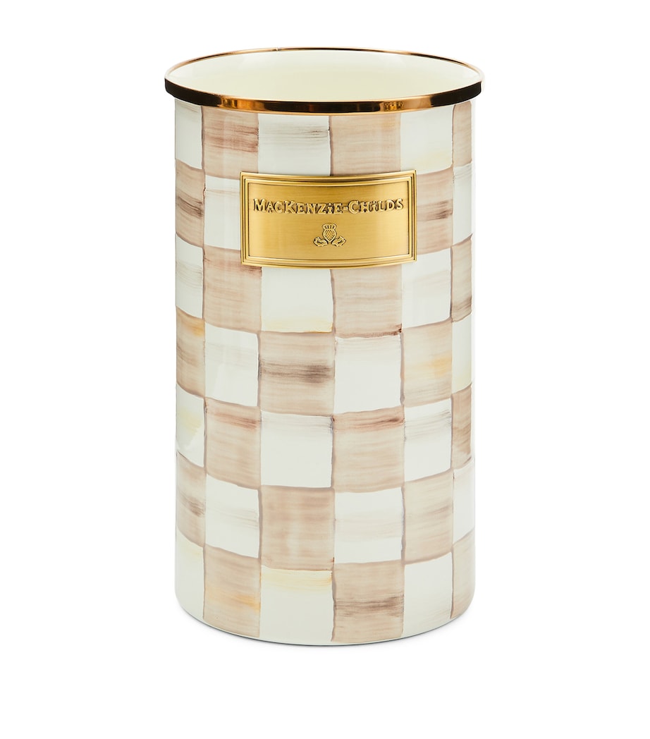 Mocha Check Utensil Holder BEIGE Image 1