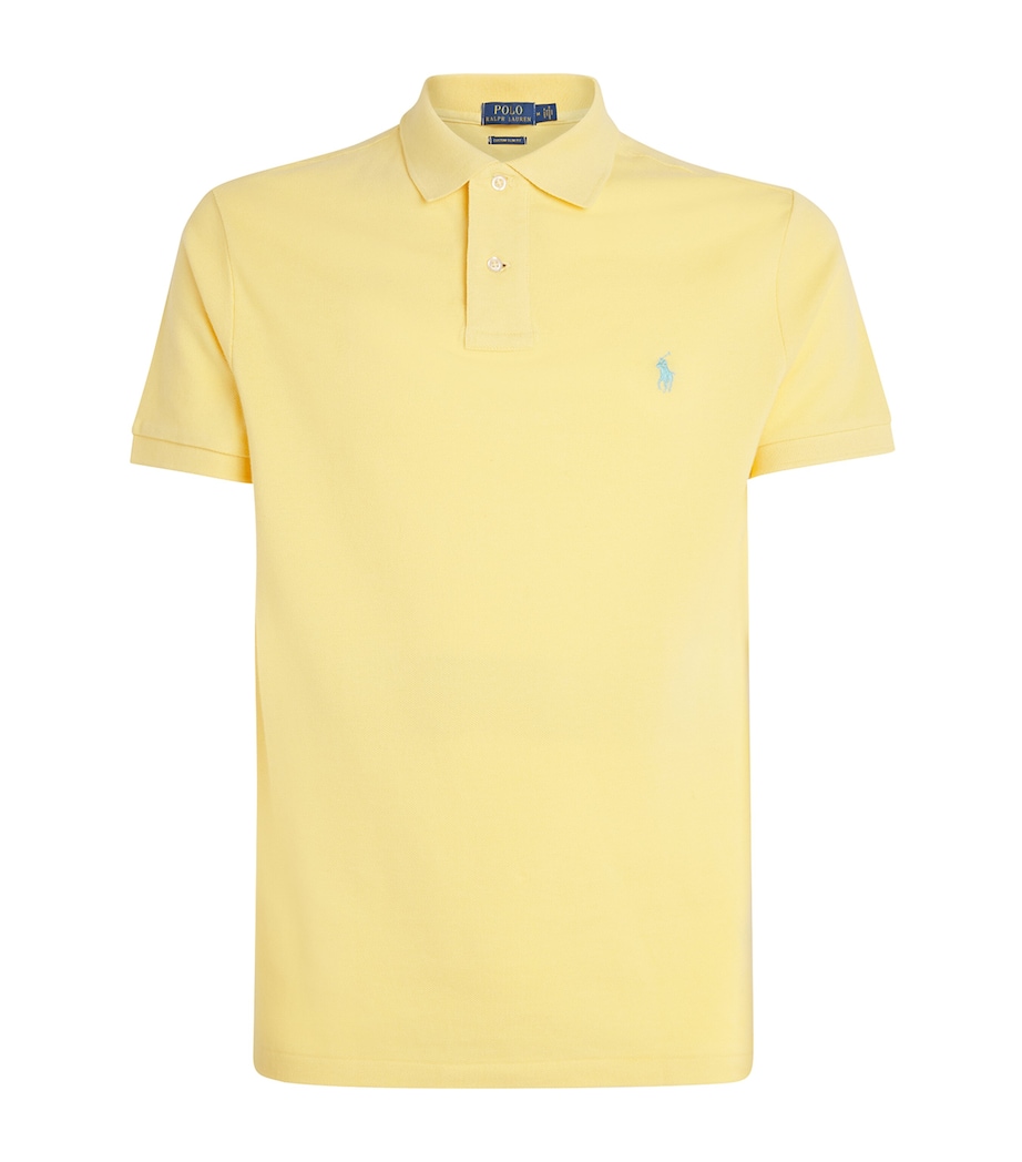 Polo Ralph Lauren Mens Cotton Mesh Polo Pony Polo Shirt Corn Yellow Image 1