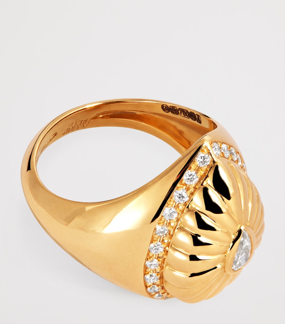 Yellow Gold and Diamond Bond Street Pinky Ring YELLOW GOLD Image 4
