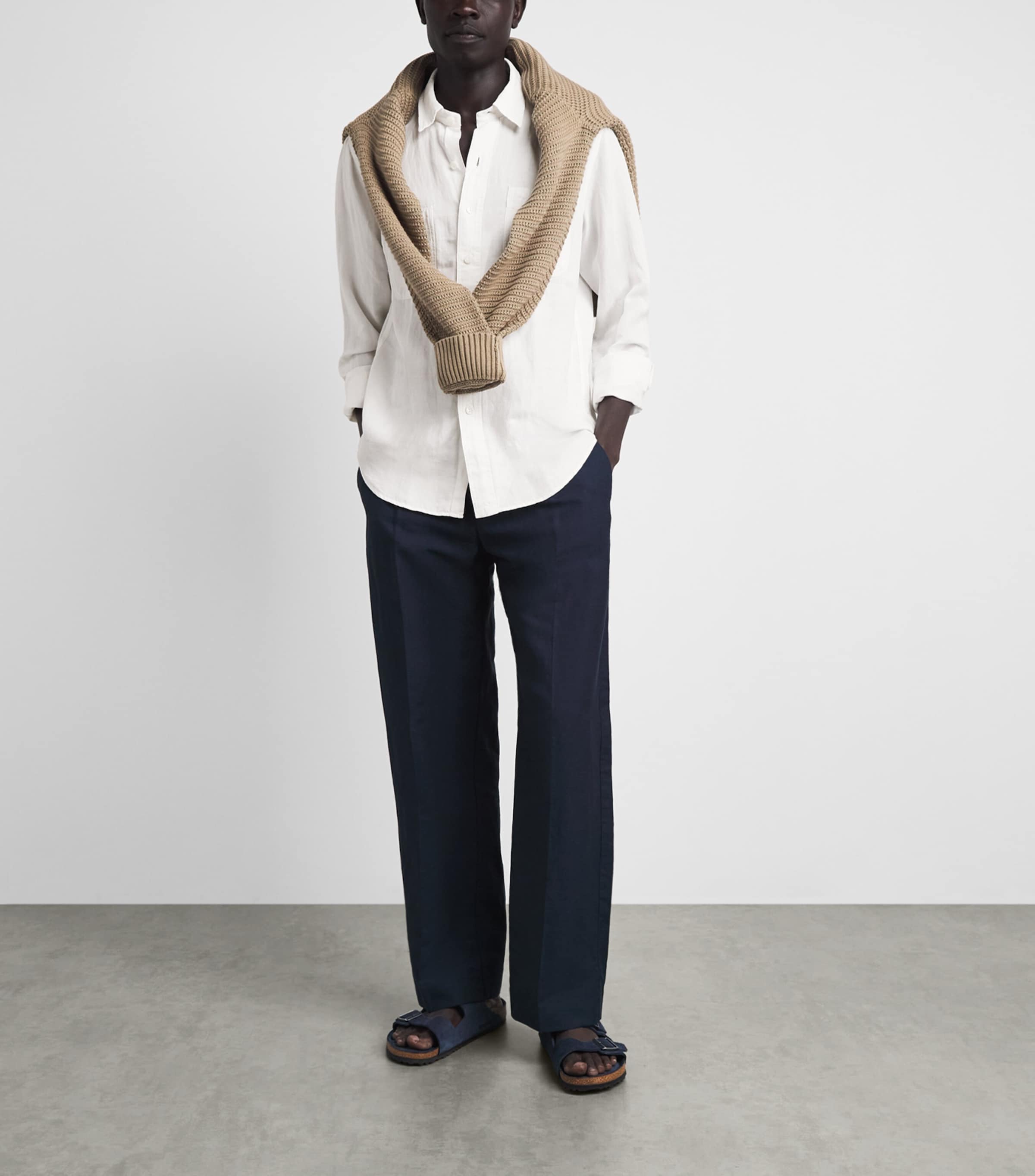 Polo Ralph Lauren Mens Linen-Silk Classic Fit Shirt White Image 2