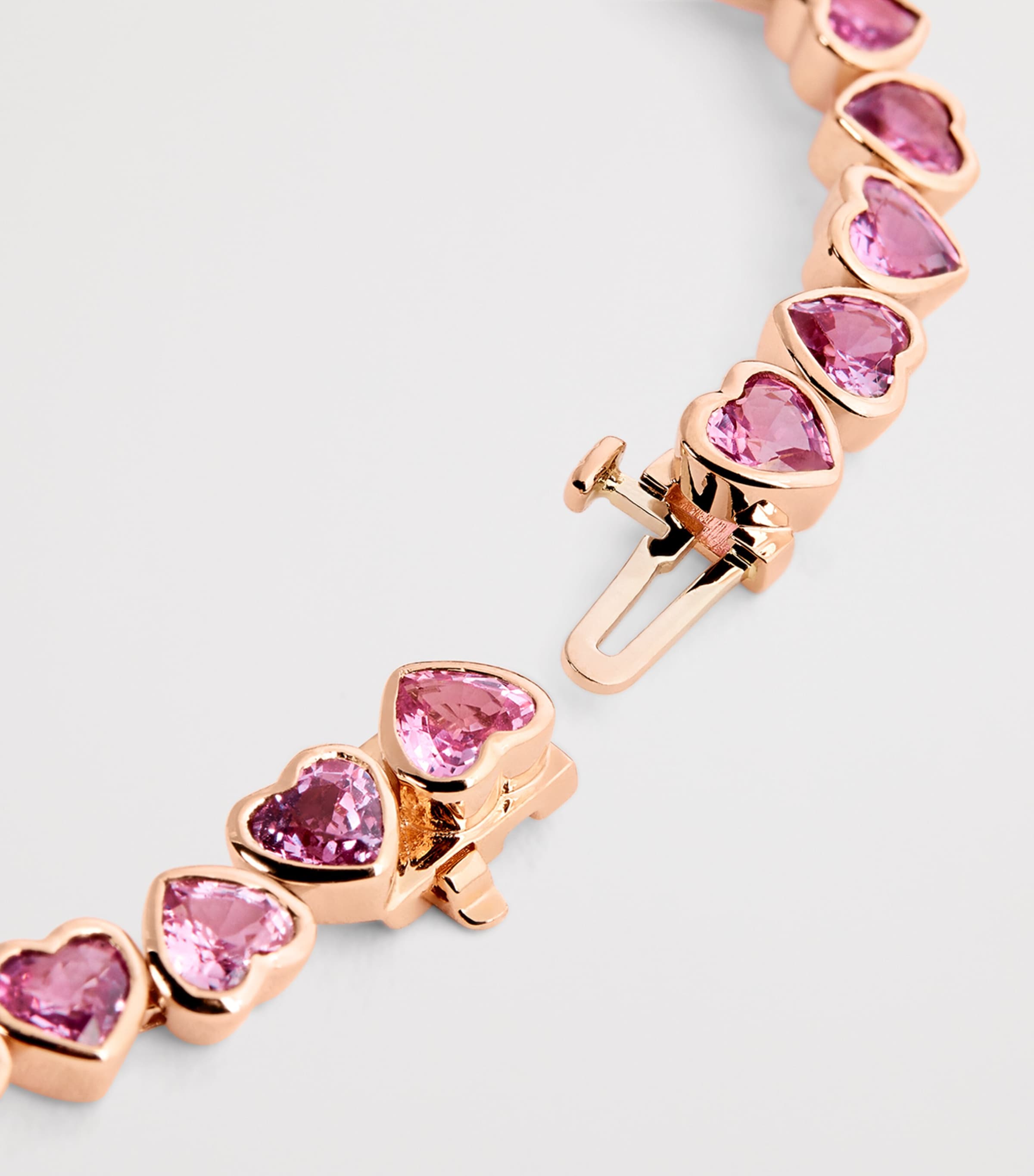 Rose Gold and Sapphire Heart Tennis Bracelet ROSE GOLD Image 5