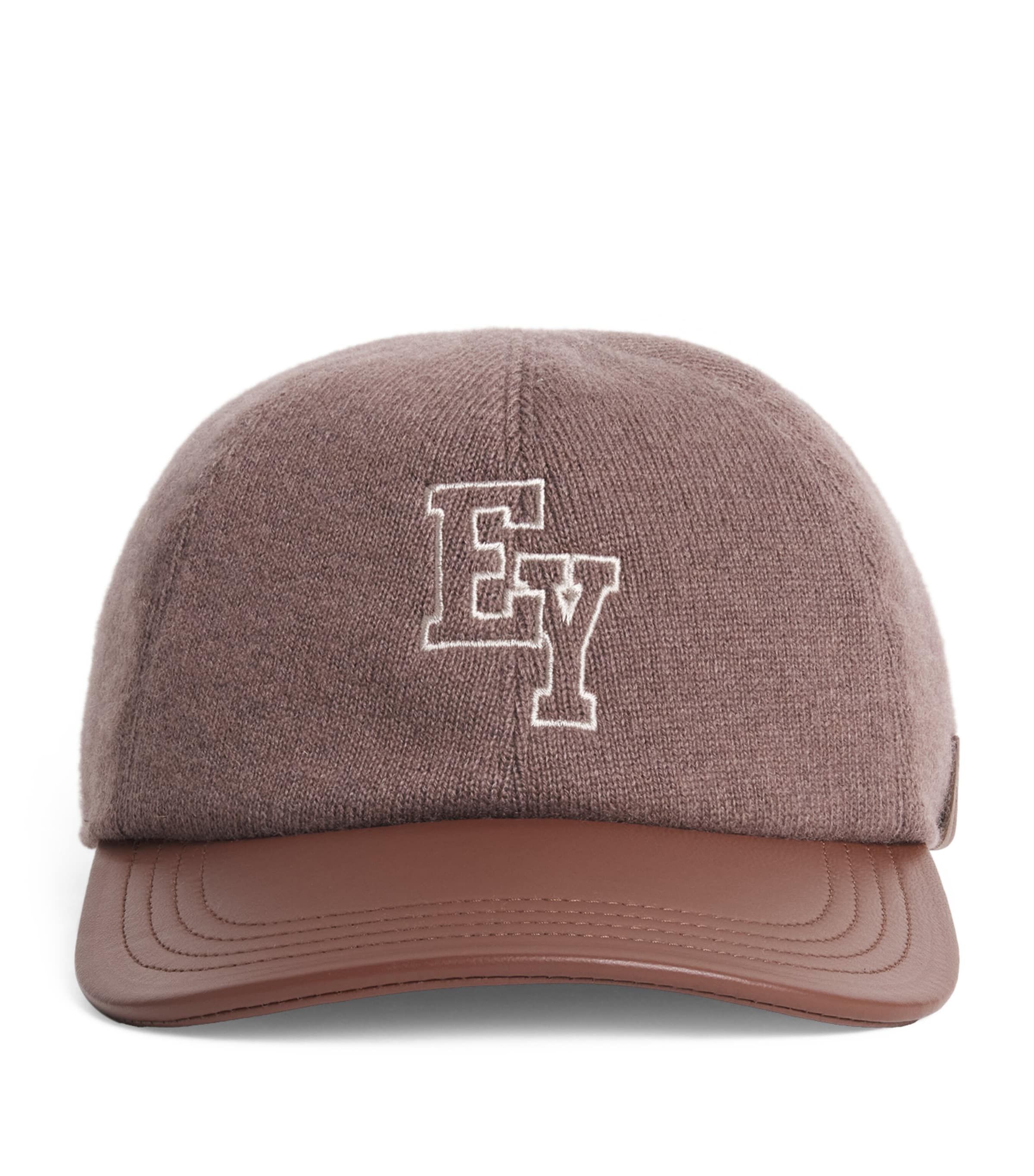 Eleventy Cashmere Wool-Lined Embroidered Baseball Cap Moro E Moro Image 1