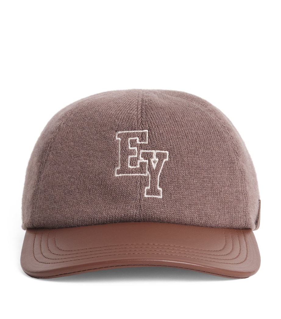 Eleventy Cashmere Wool-Lined Embroidered Baseball Cap Moro E Moro Image 1