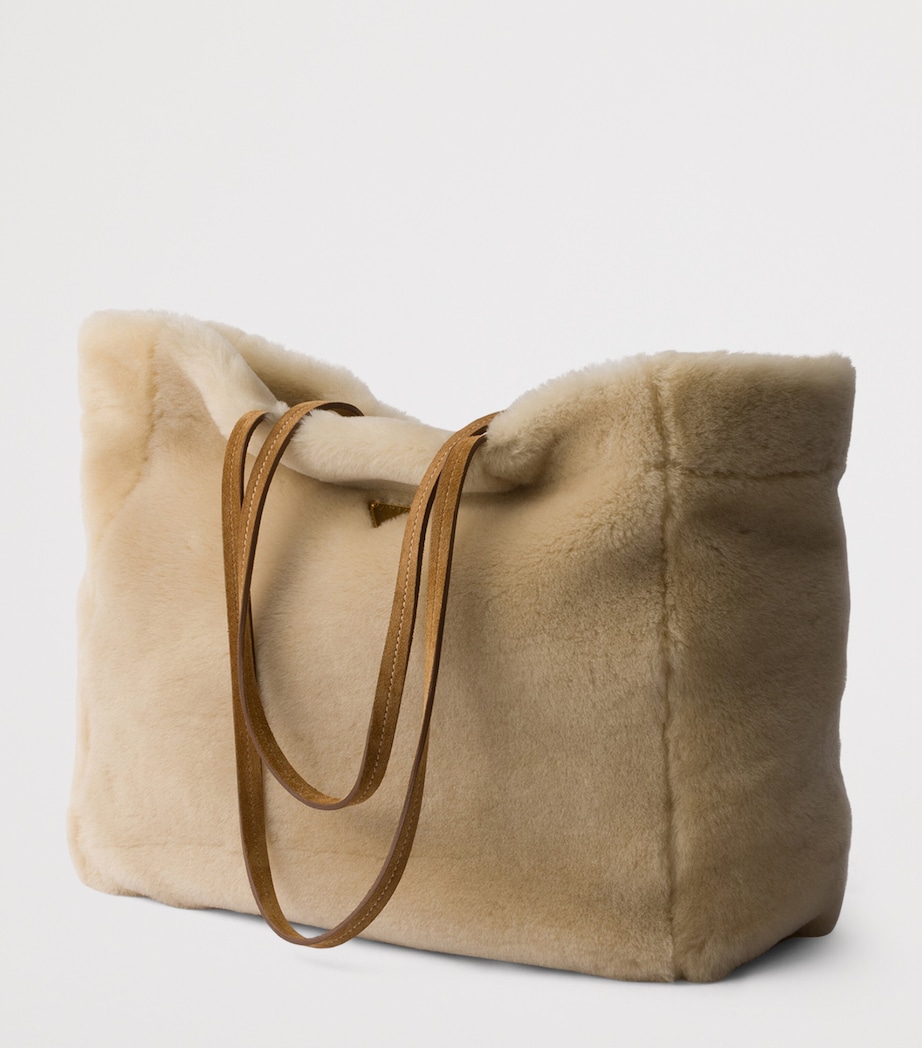 Large Shearling Tote Bag F0379 Image 2