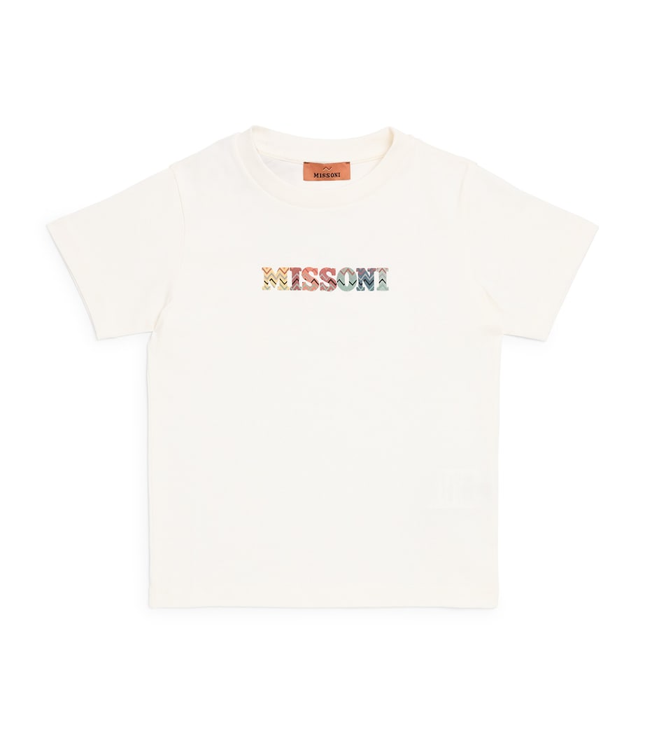 Missoni Kids Cotton Logo T-Shirt (4-14 Years) Ivory Image 1
