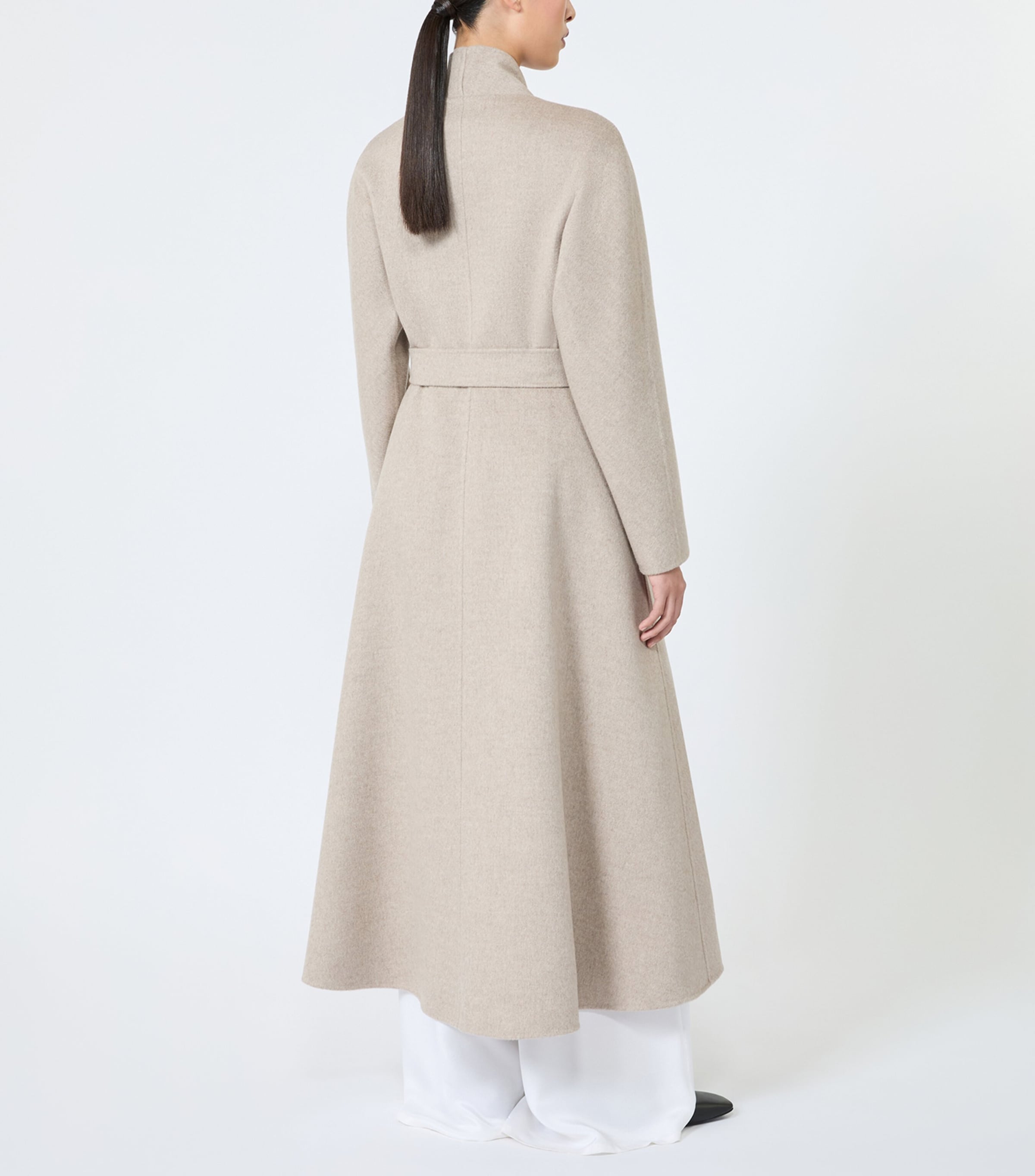 Max Mara Womens Cashmere Wrap Coat Sand Image 4