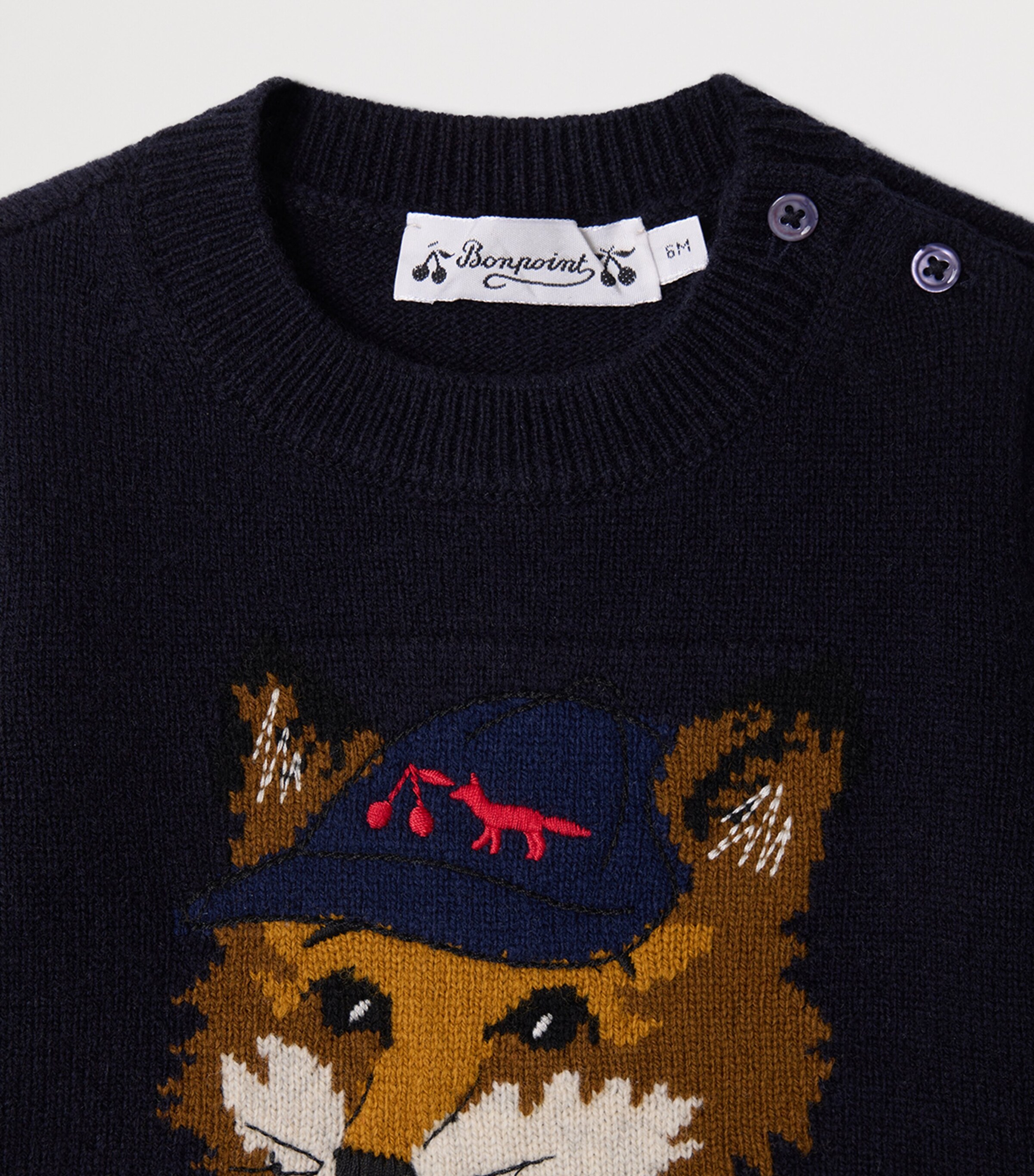 Bonpoint Wool Fox Jumper (6-18 Months) Marine Image 3