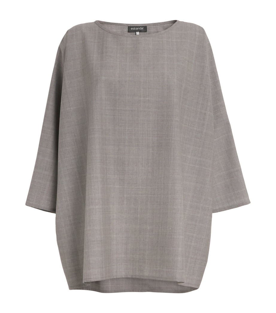 Virgin Wool Boat-Neck Blouse GREY Image 1