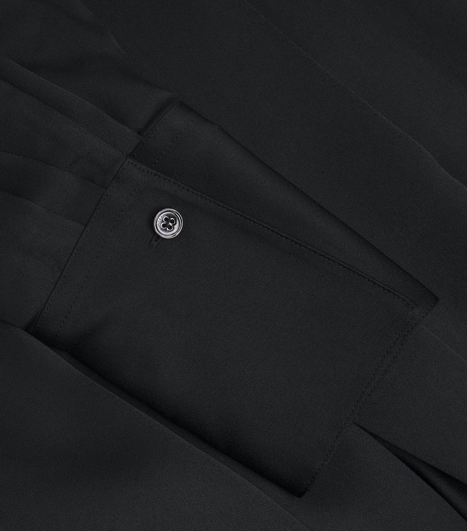 Crepe Orlan Midi Shirt Dress BLACK Image 5