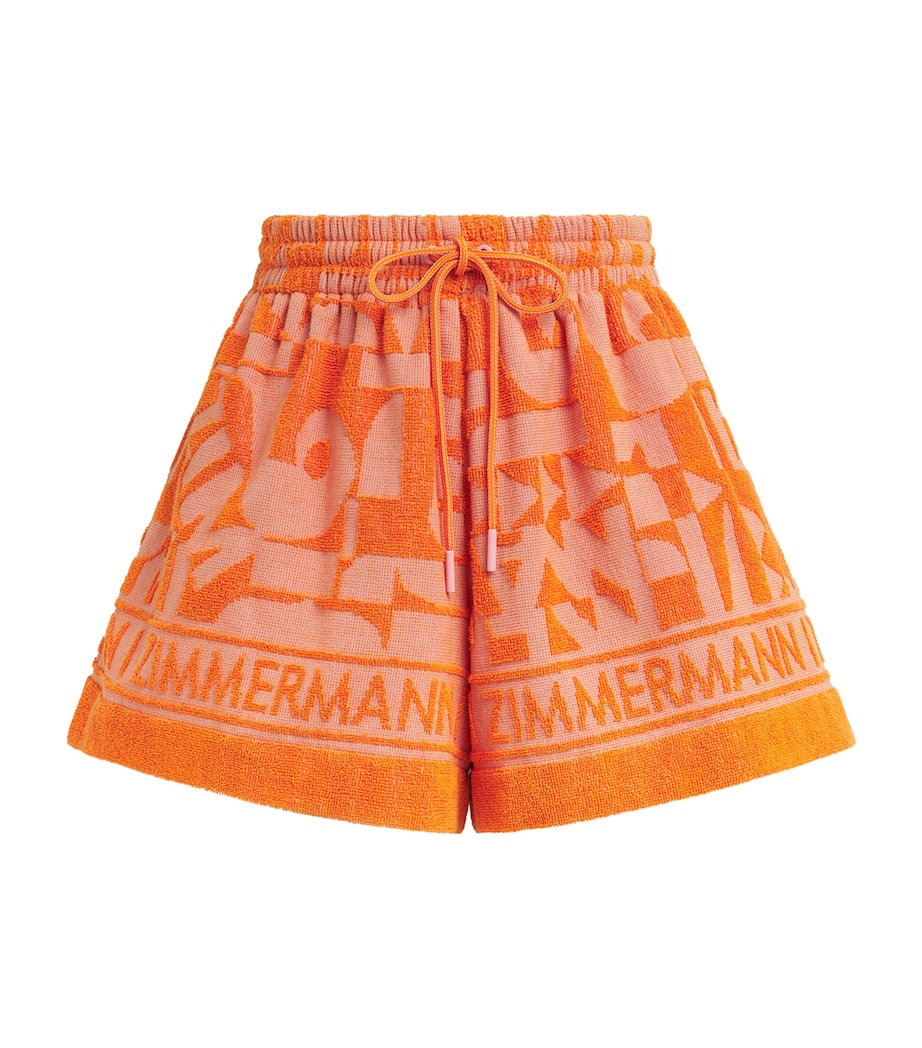 Zimmermann Womens Terry Solstice Shorts Orange Pink Image 1