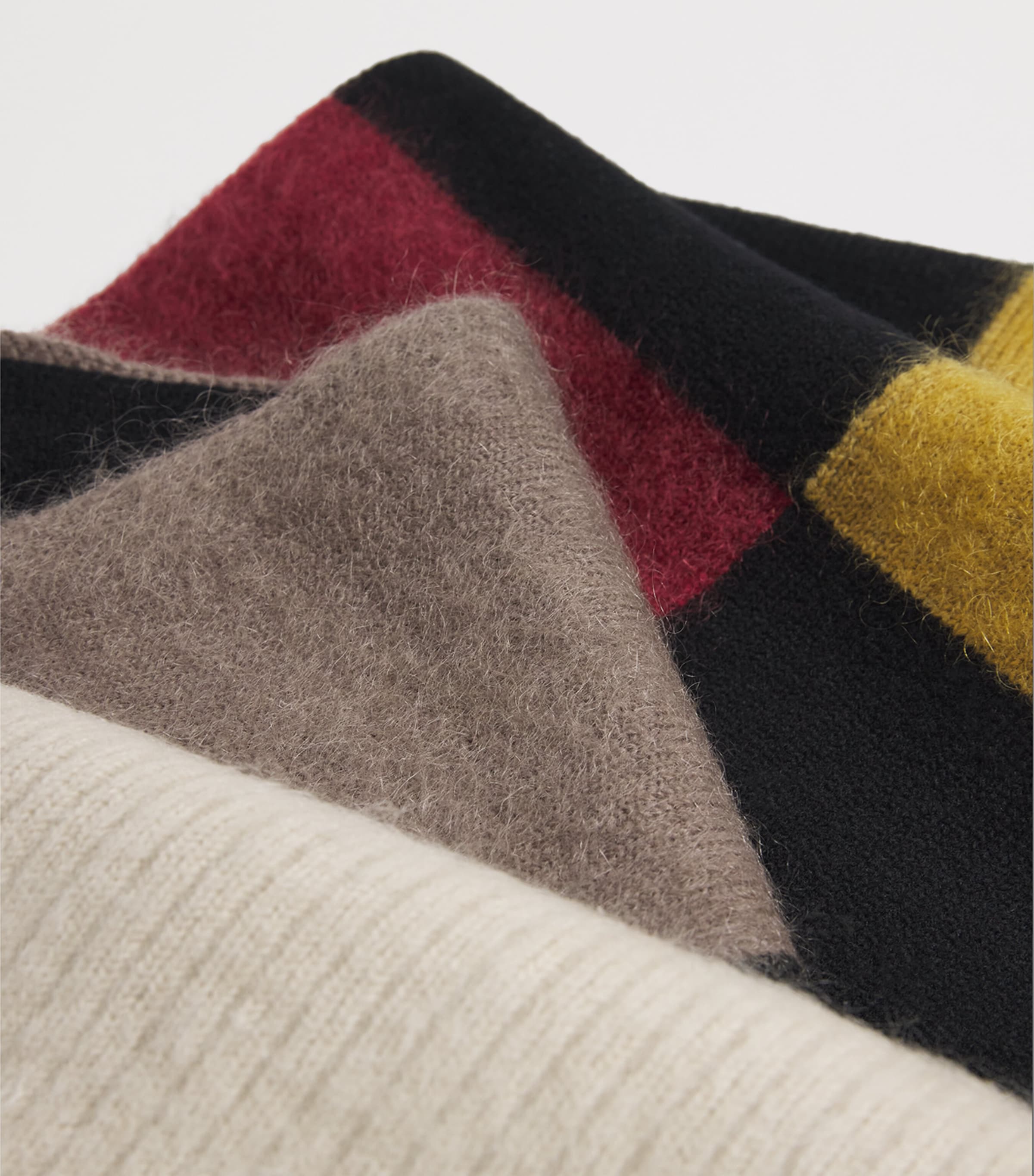 Wool-Blend Overlay Scarf SMOKE COMBO Image 4