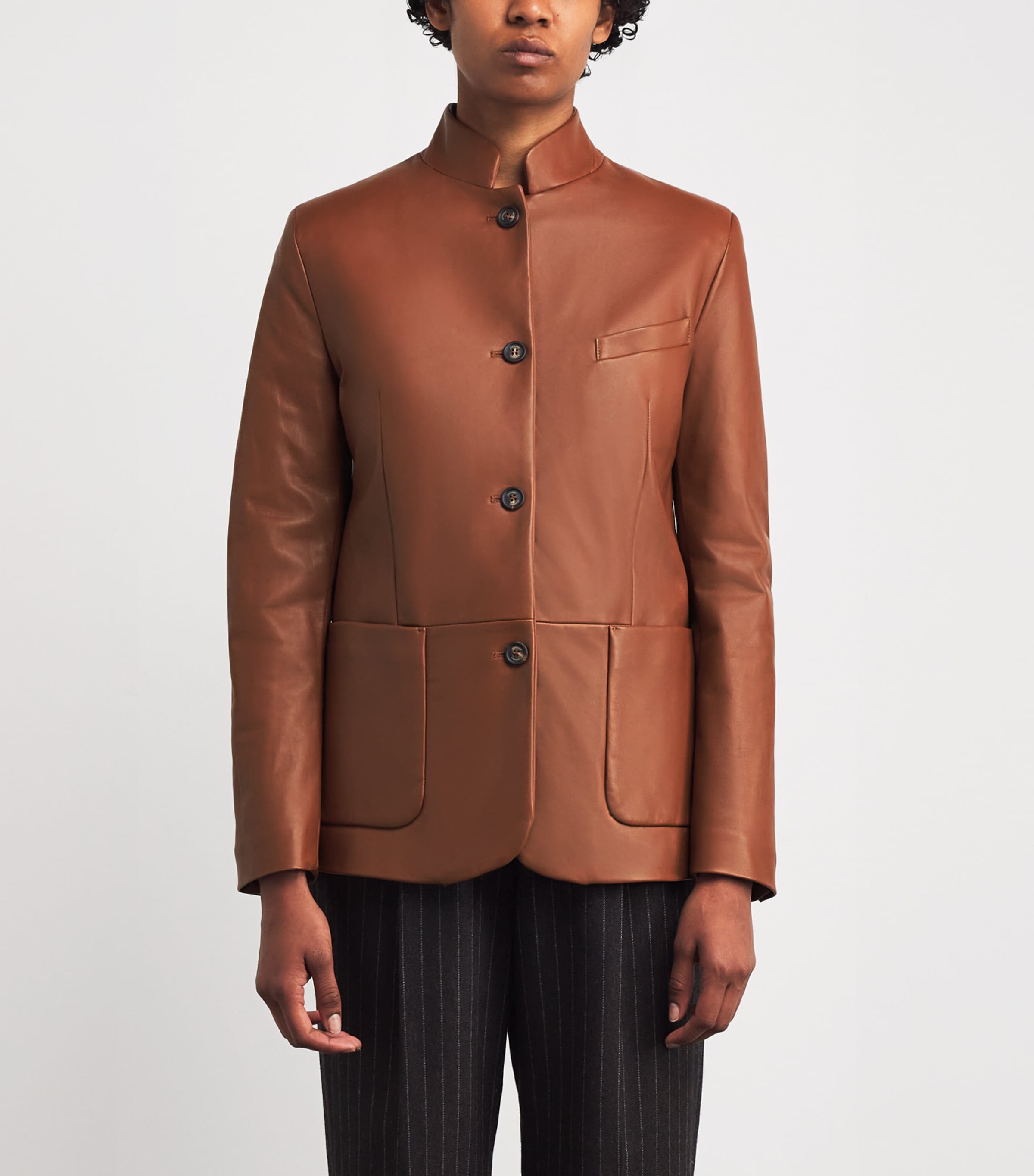 Single-Breasted Lamb Leather Jacket VICUNA Image 3