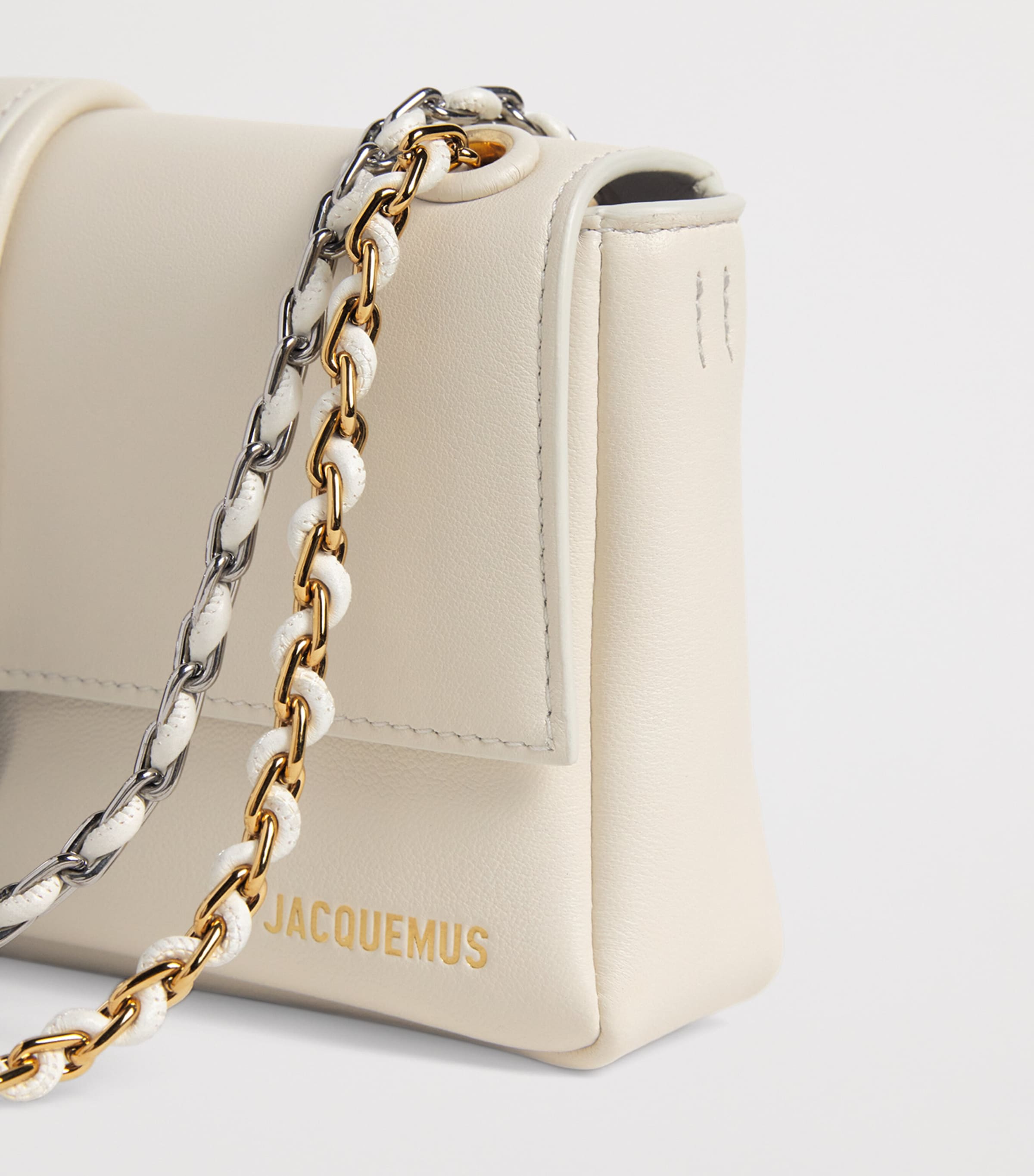 Jacquemus Leather Le Bambino Chaîne Shoulder Bag Light Ivory Image 6