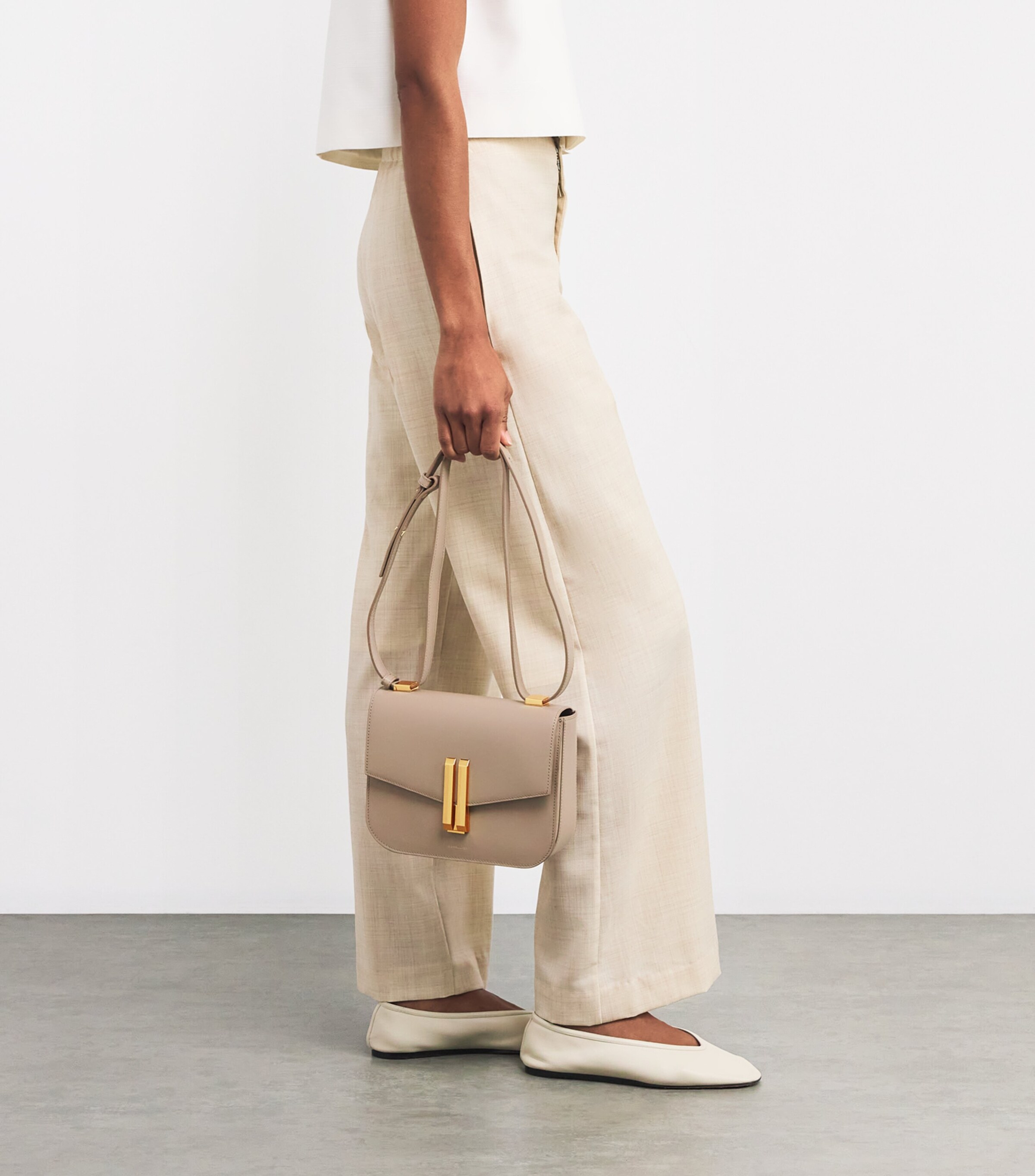 Demellier Beige Leather Vancouver Cross-Body Bag | Harrods MD