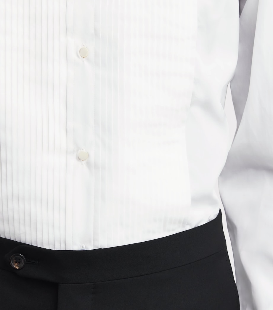 Ralph Lauren Purple Label Mens Pleated Tuxedo Shirt White Image 6