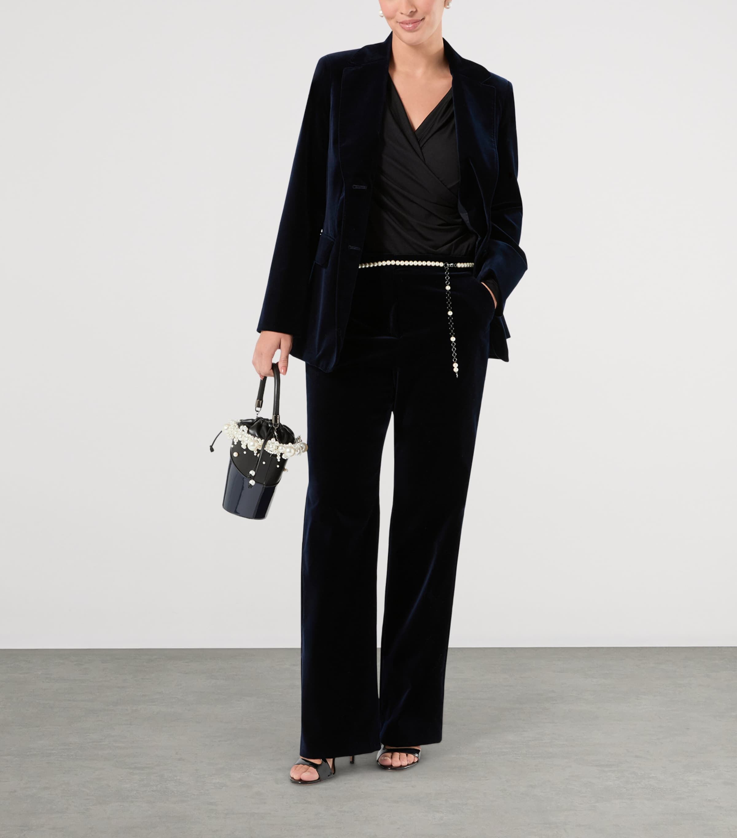 Marina Rinaldi Womens Draped Top Black Image 2