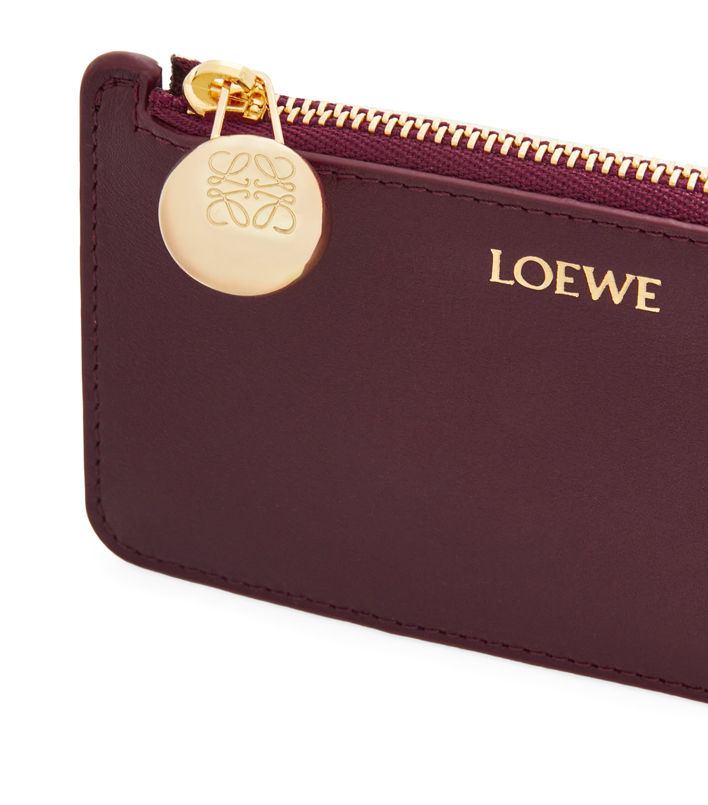 Leather Pebble Card Holder BURGUNDY Image 4