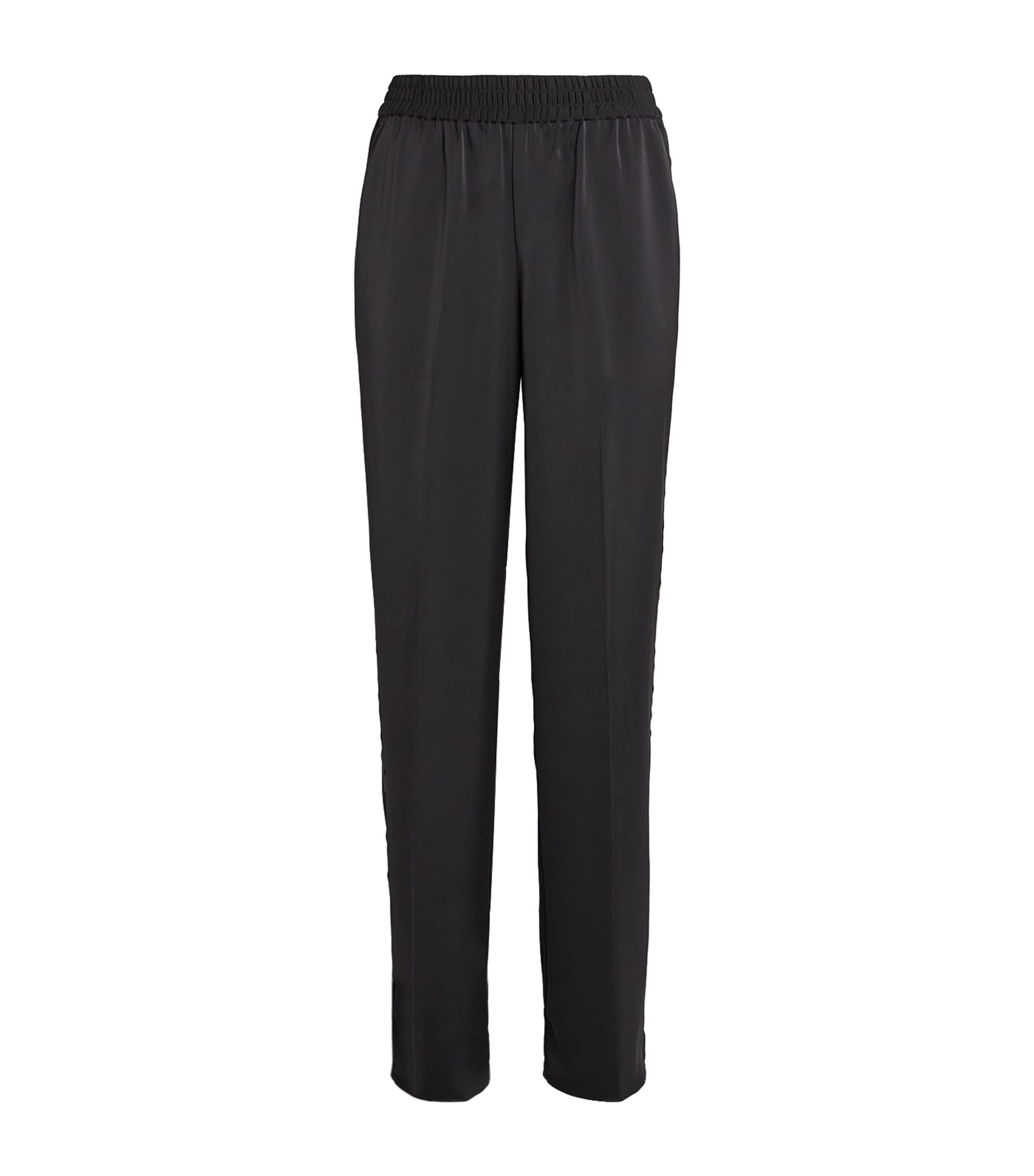 MAX&Co. Womens Satin Tuxedo Straight Trousers Black Image 1