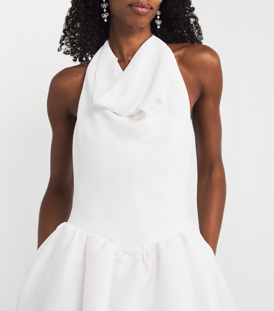 Crepe Halterneck Mini Dress WHITE Image 6
