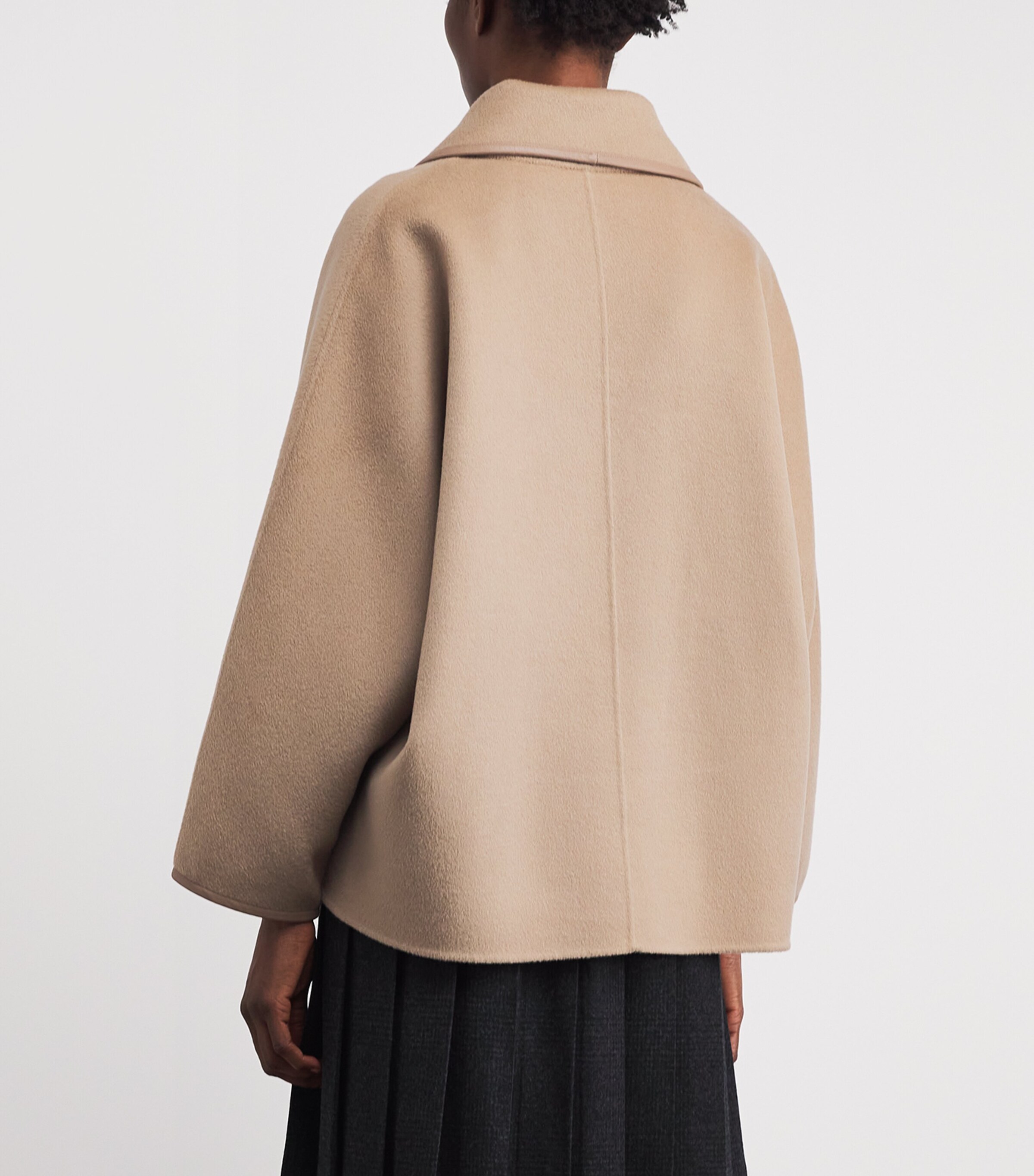 Yves Salomon Womens Wool-Cashmere Double-Breasted Pea Coat Image 5