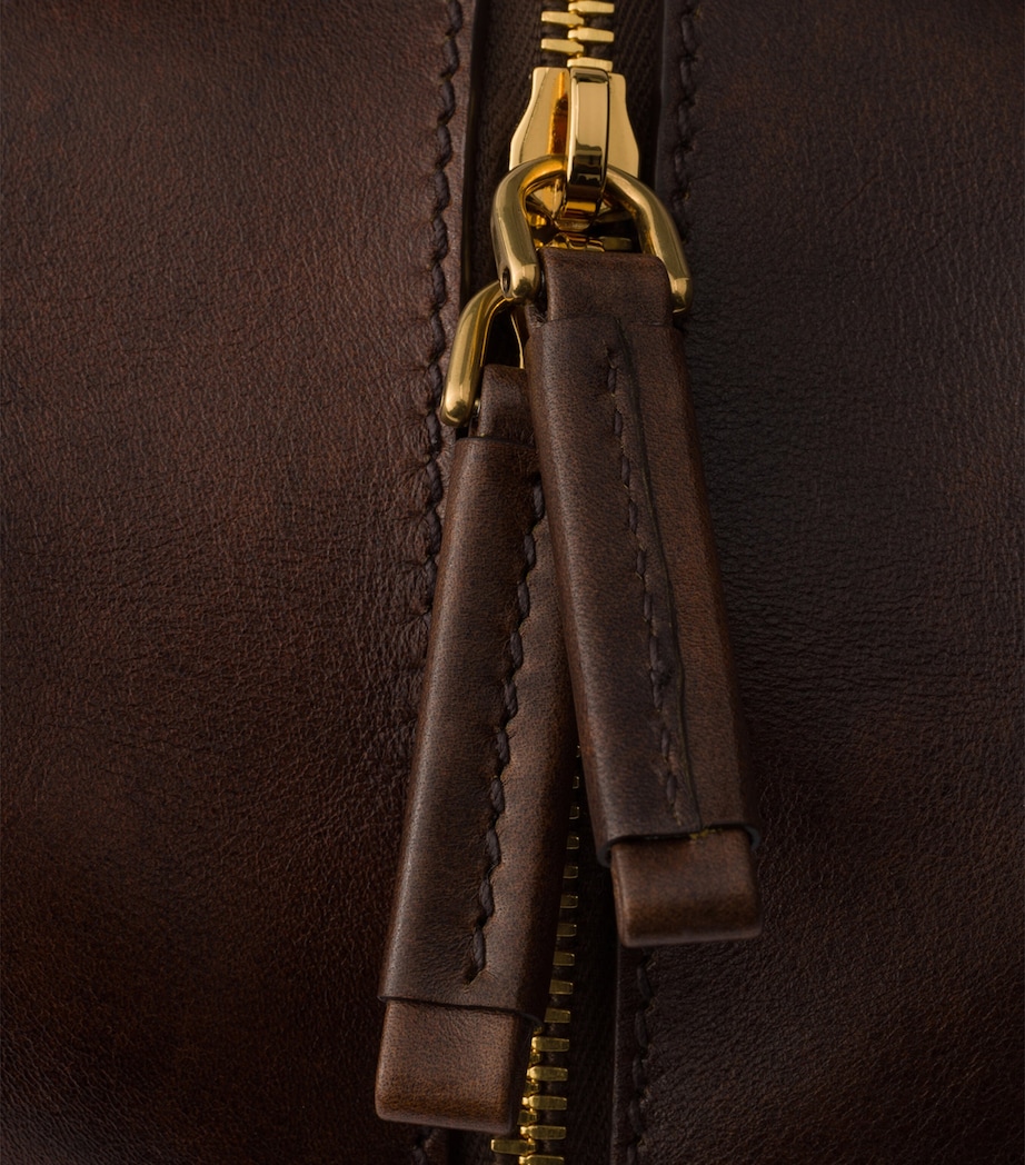 Prada Large Leather Carry Top-Handle Bag Brown Image 6