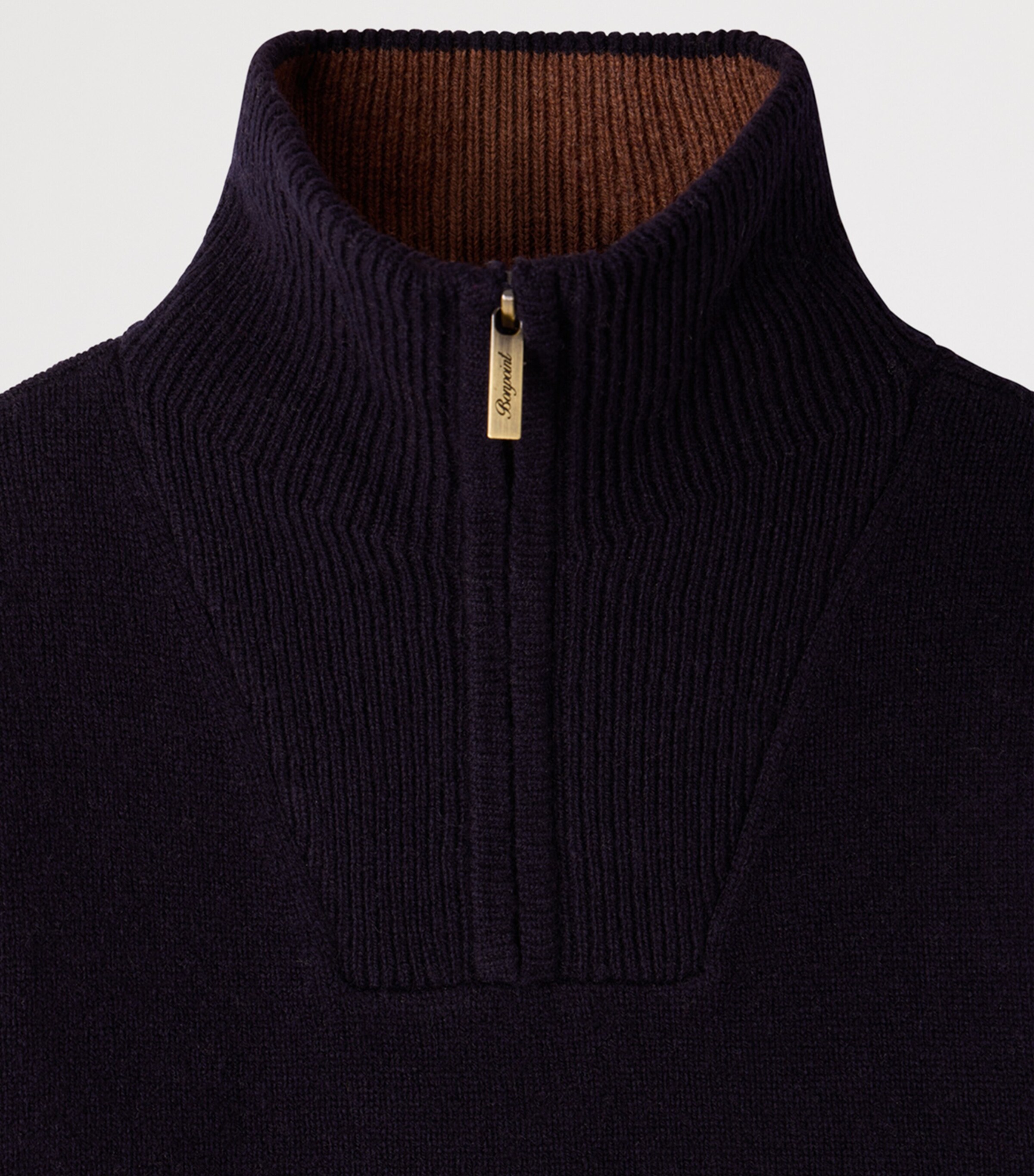 Bonpoint Wool Quarter-Zip Sweater (4-8 Years) Rayures Marine Image 3