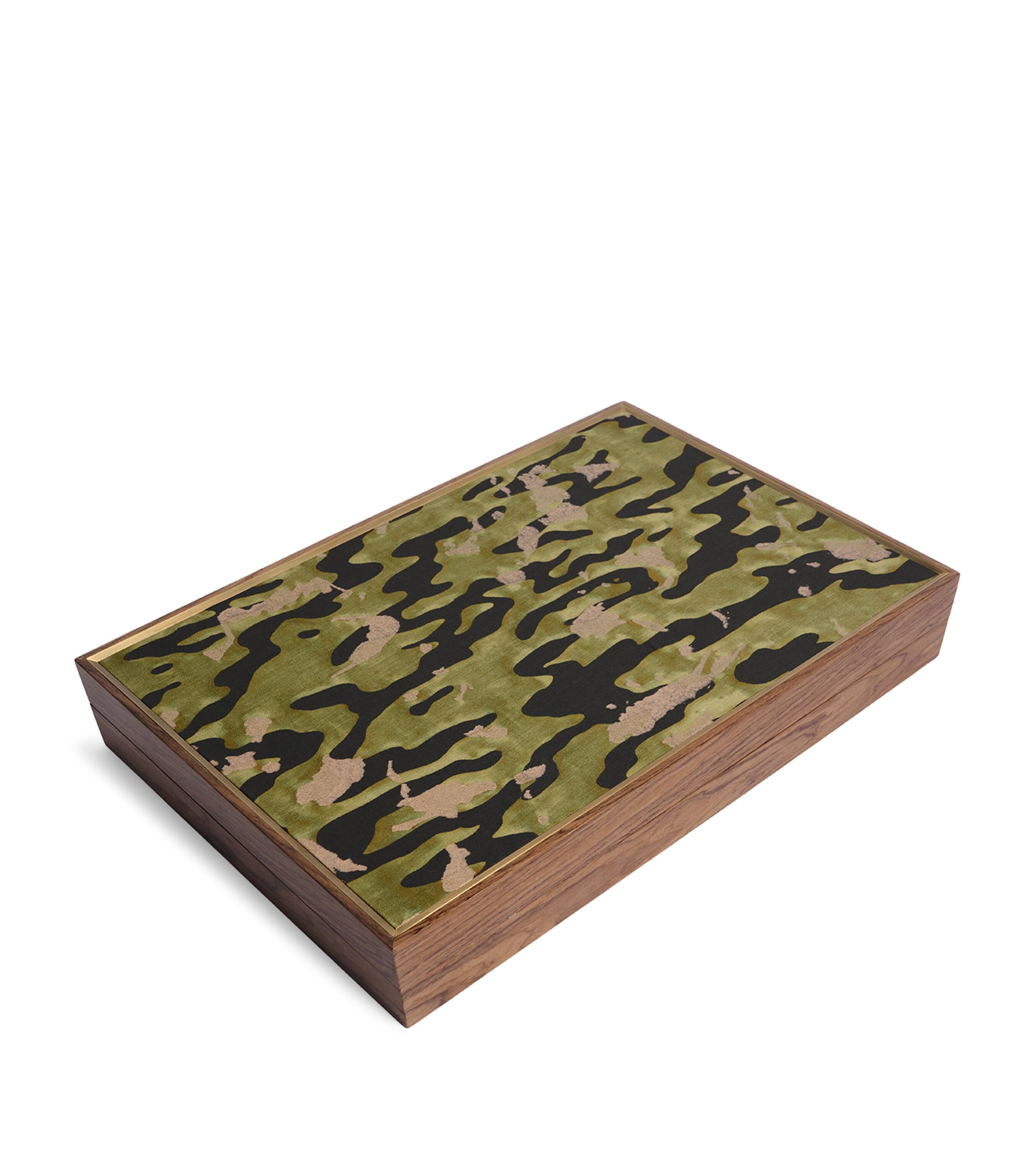 L'Objet Wooden Matis Backgammon Set Green Image 3