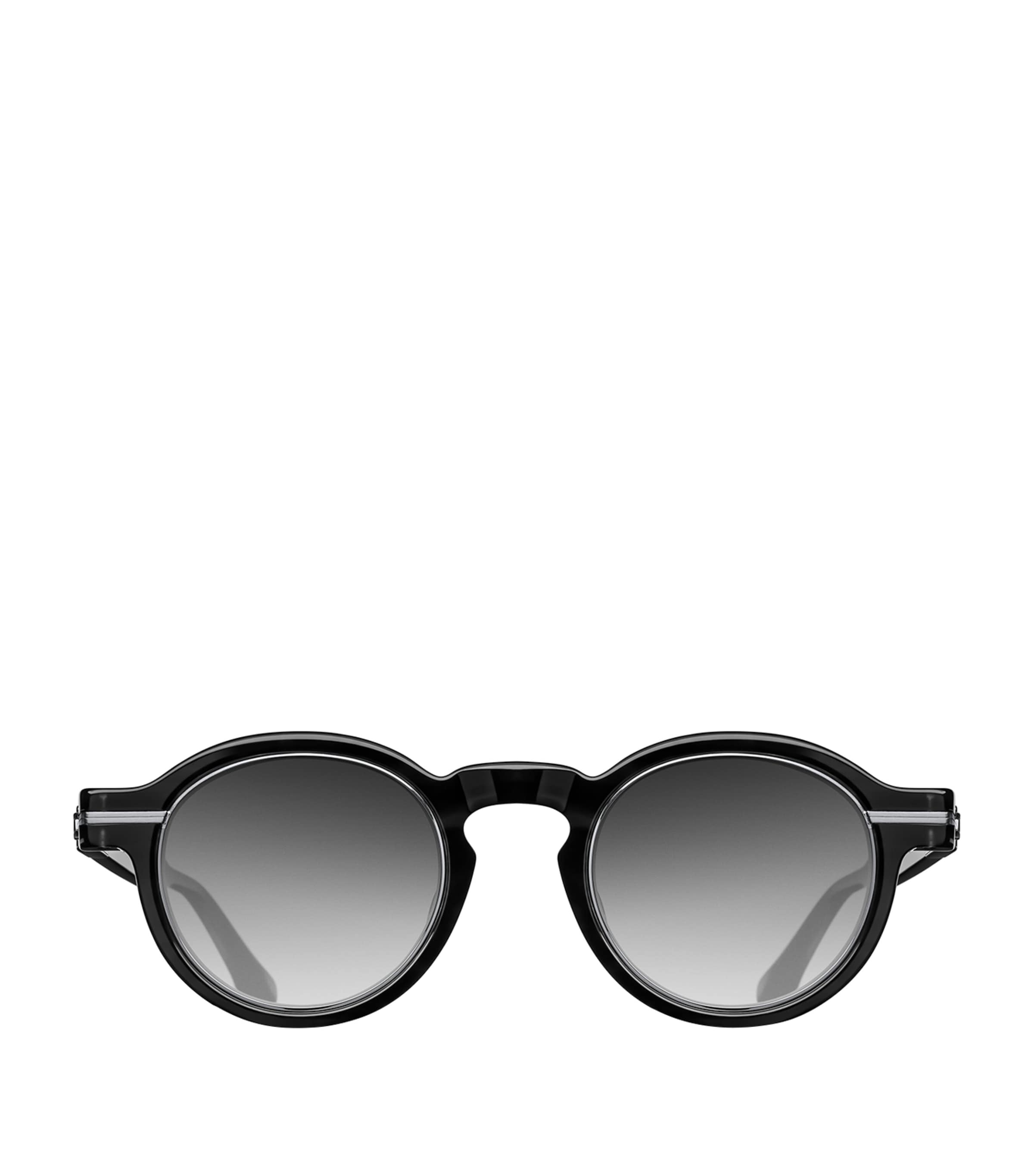 Thick-Frame Round Sunglasses