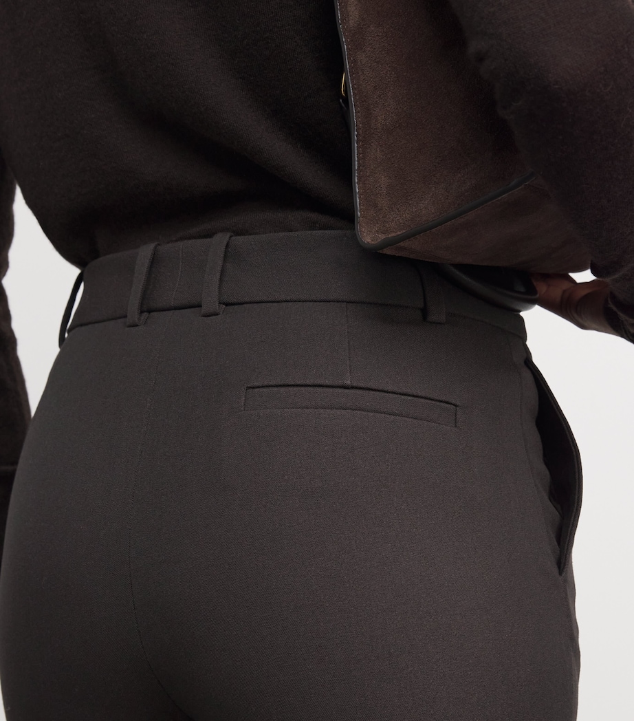 Joseph Womens Stretch-Gabardine Tafira Flared Trousers Cocoa Image 6