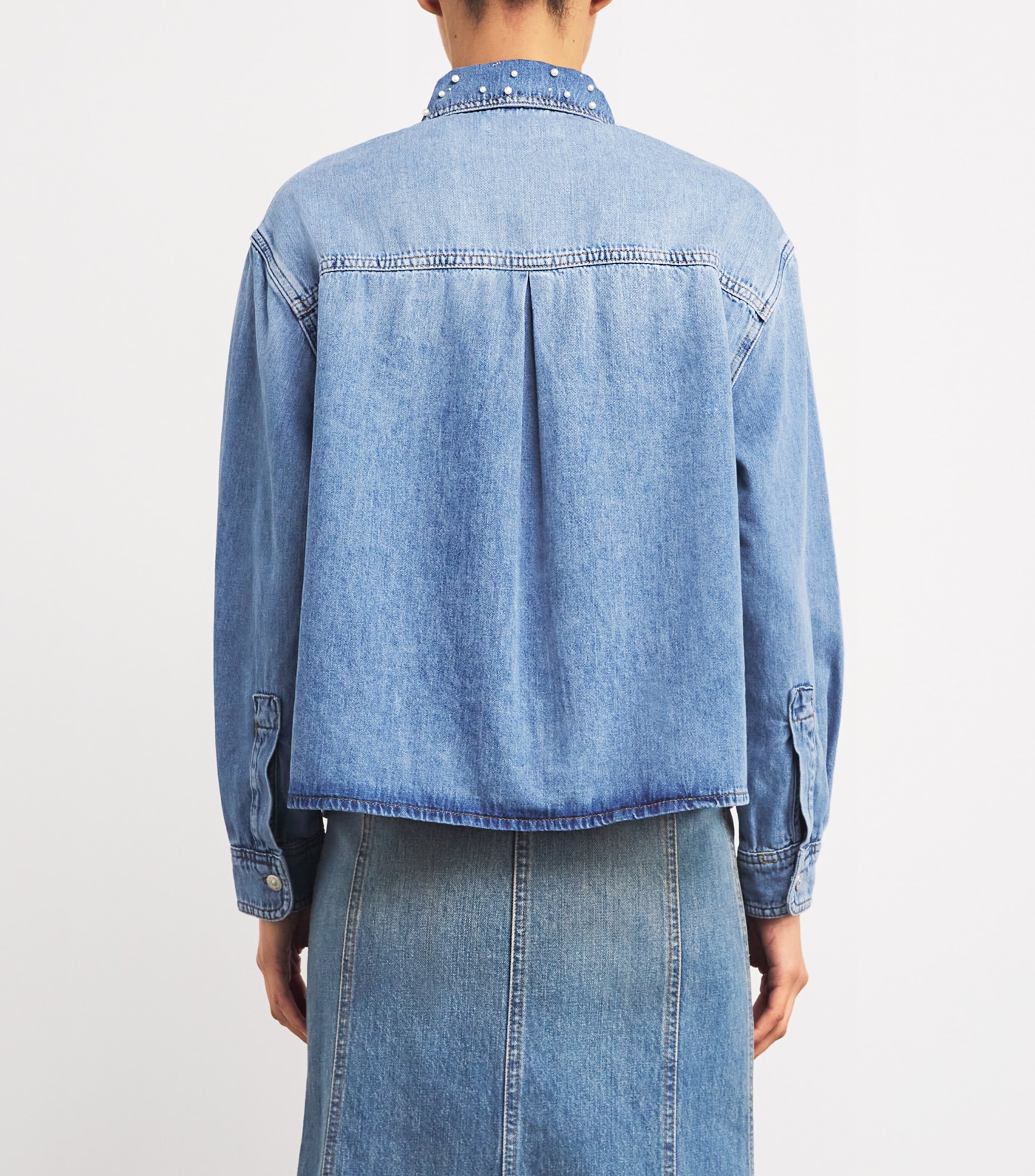 Beaded Denim Shirt BLUE Image 4