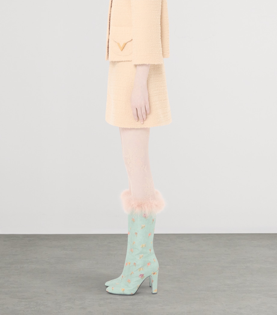 Valentino Womens Virgin Wool-Blend Tweed Mini Skirt Image 3