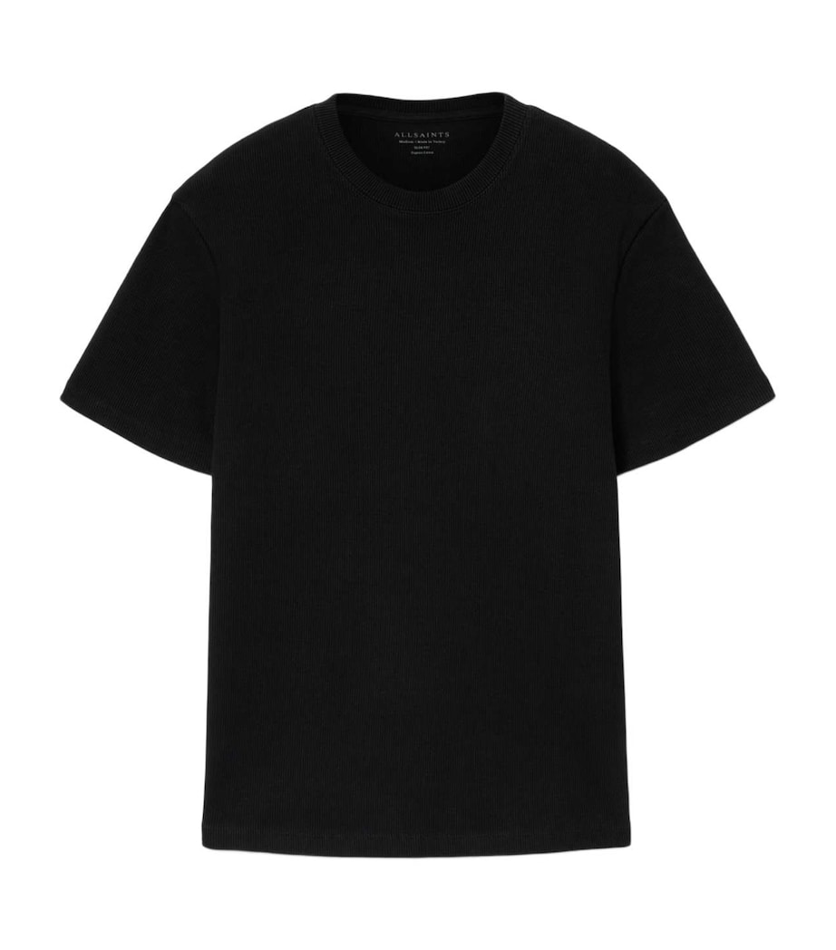AllSaints Mens Organic Cotton-BlendTheo T-Shirt Black Image 1