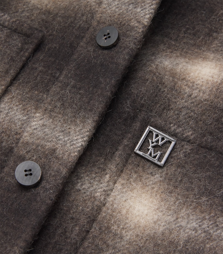 Wool-Alpaca Check Shacket MUD Image 5