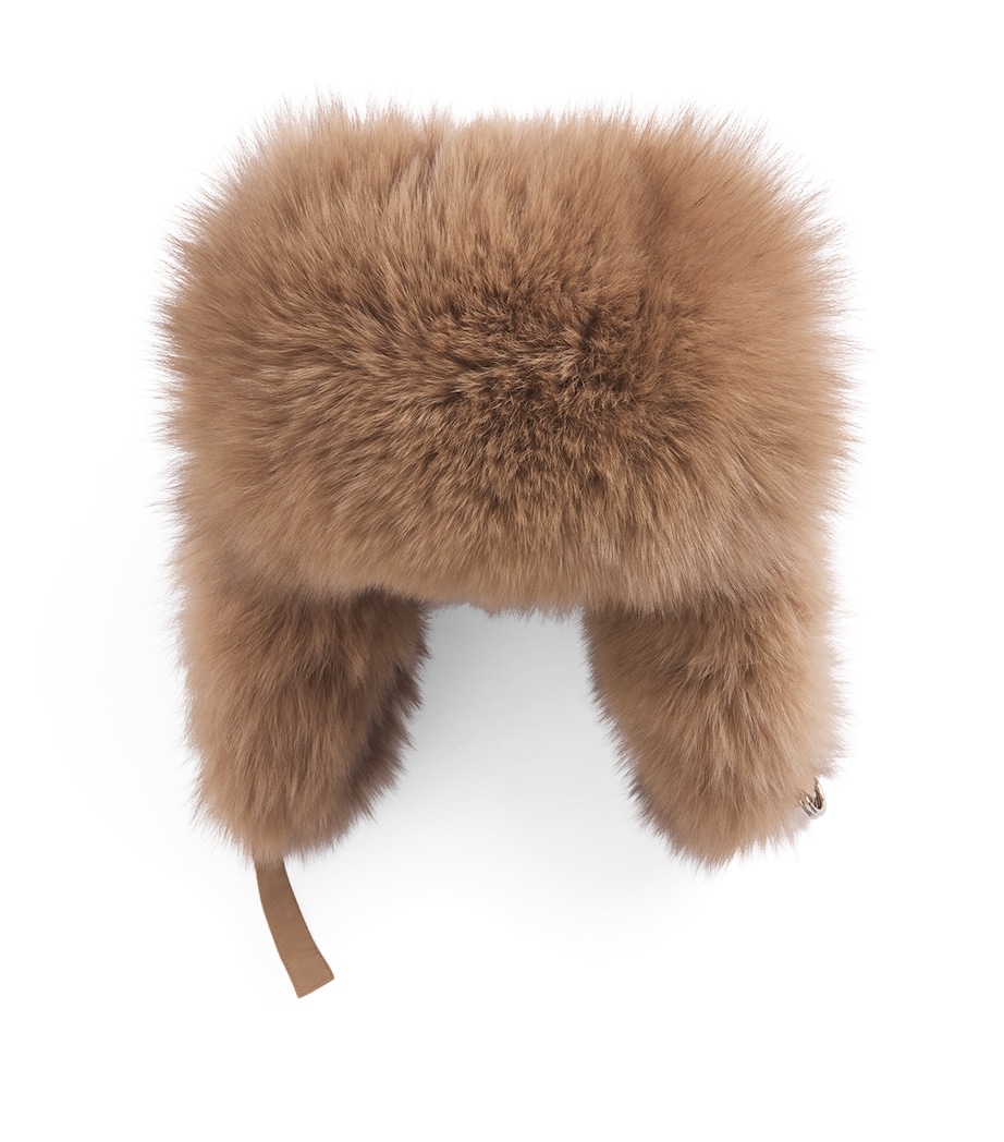 Yves Salomon Down Fur-Trim Chapka Hat Image 1