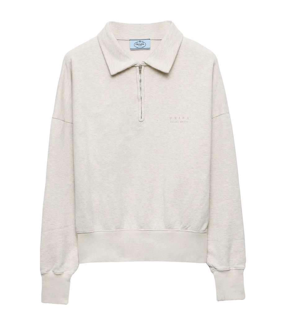 Prada Womens Cotton Half-Zip Sweatshirt Image 1