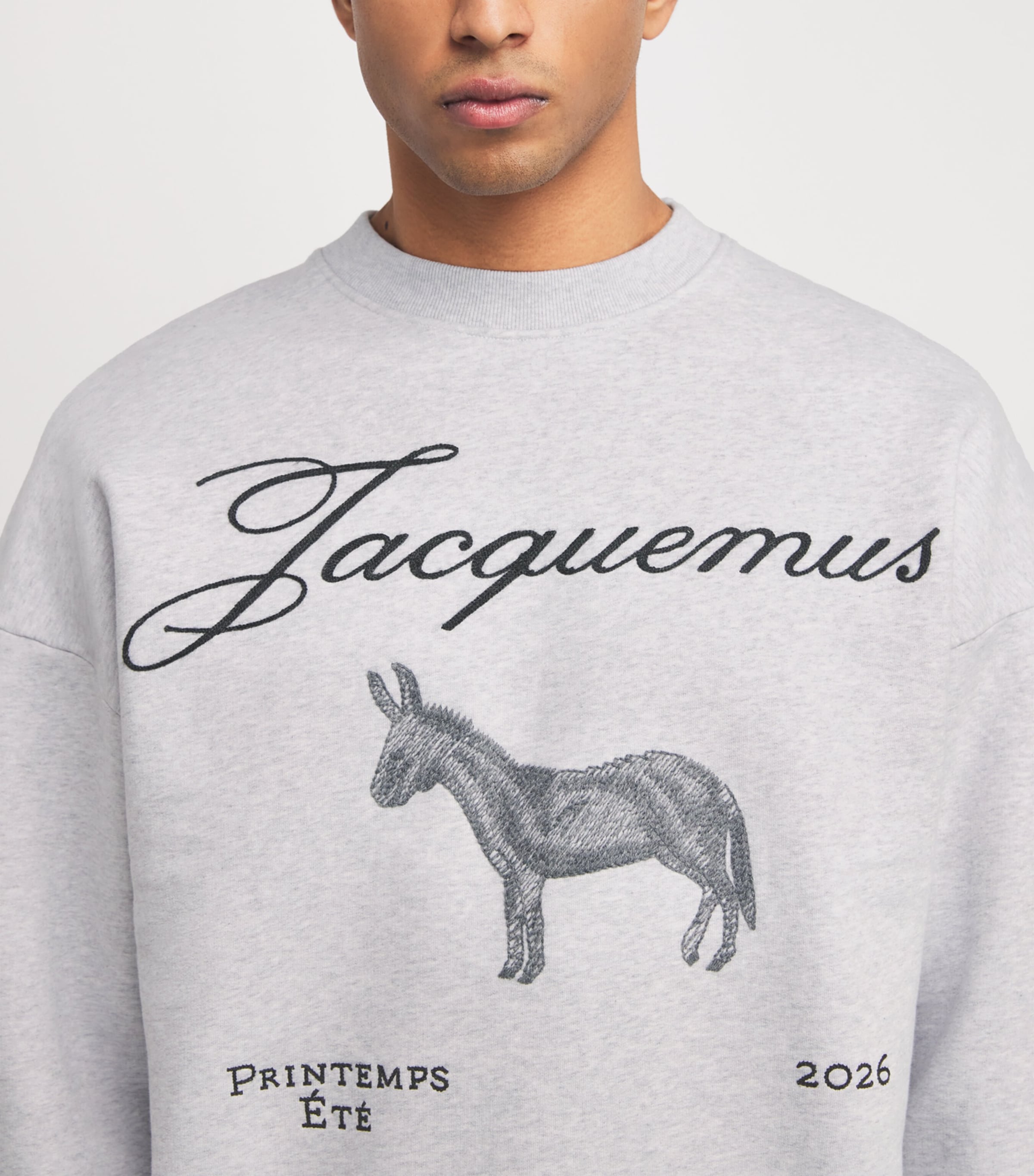 Cotton Embroidered Donkey Sweatshirt DONKEY JCQRD GRY 9DS Image 6