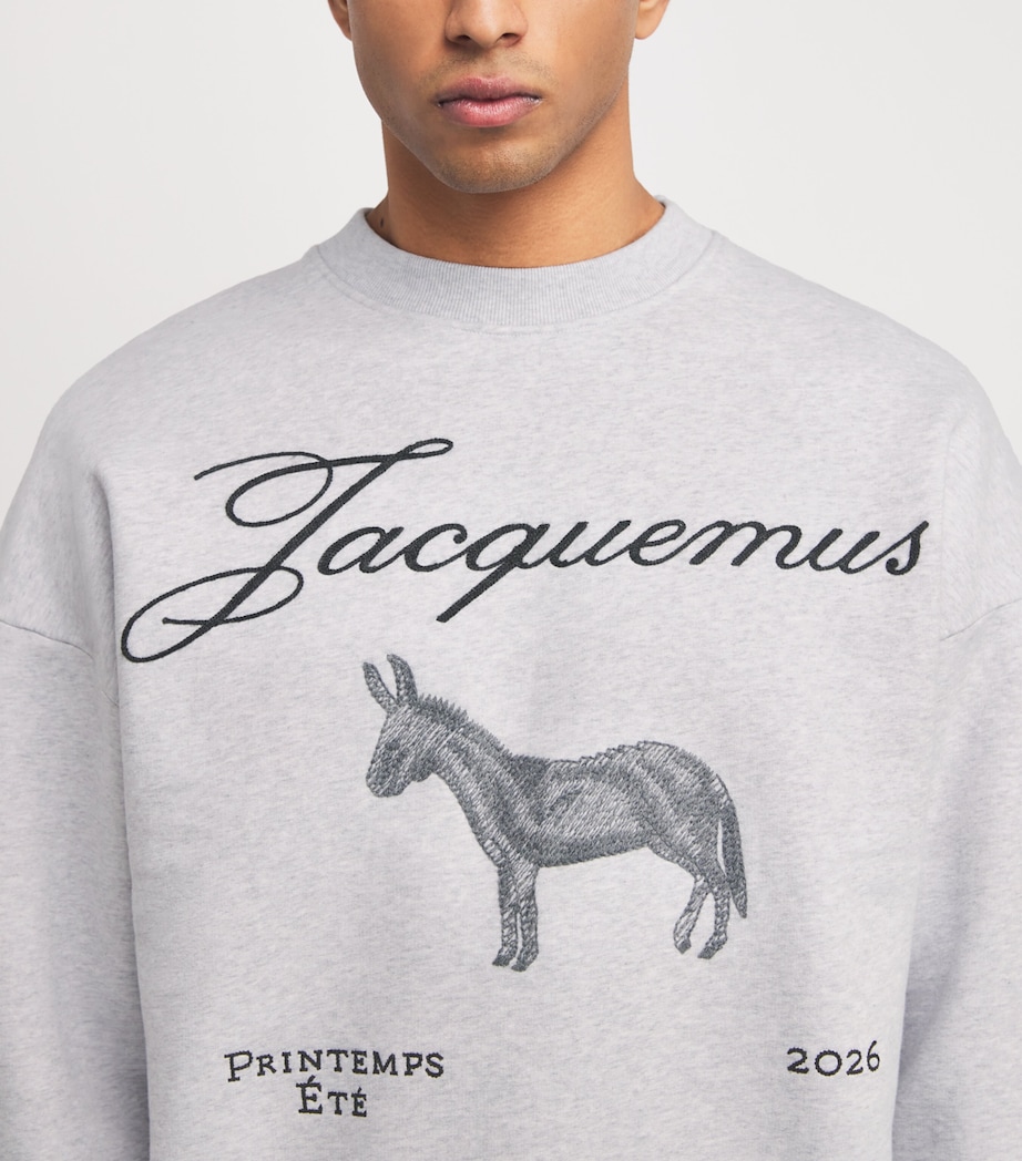 Cotton Embroidered Donkey Sweatshirt DONKEY JCQRD GRY 9DS Image 6