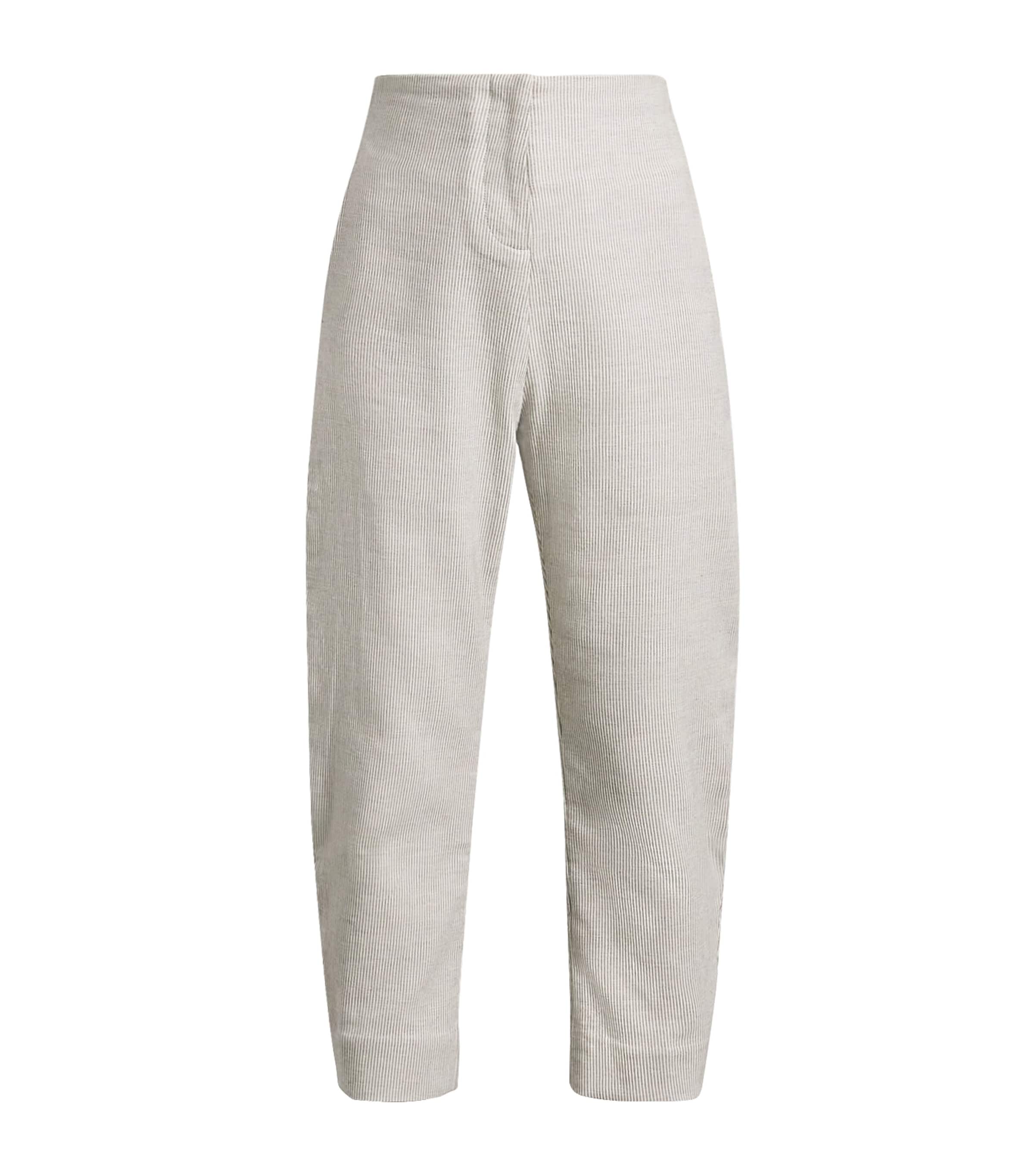 Studio Namnyak Cotton Bora Stripe Trousers Natural And