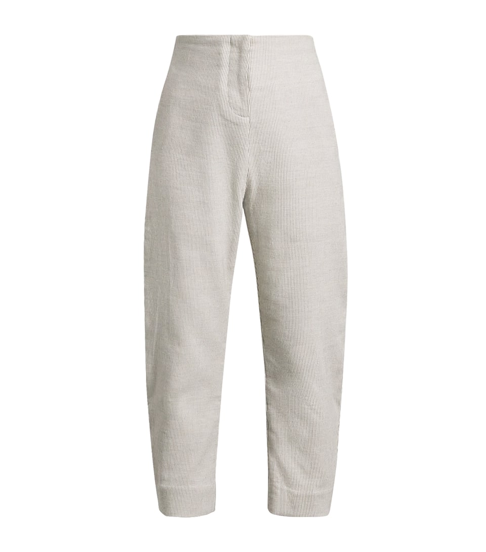 Studio Namnyak Cotton Bora Stripe Trousers Natural And