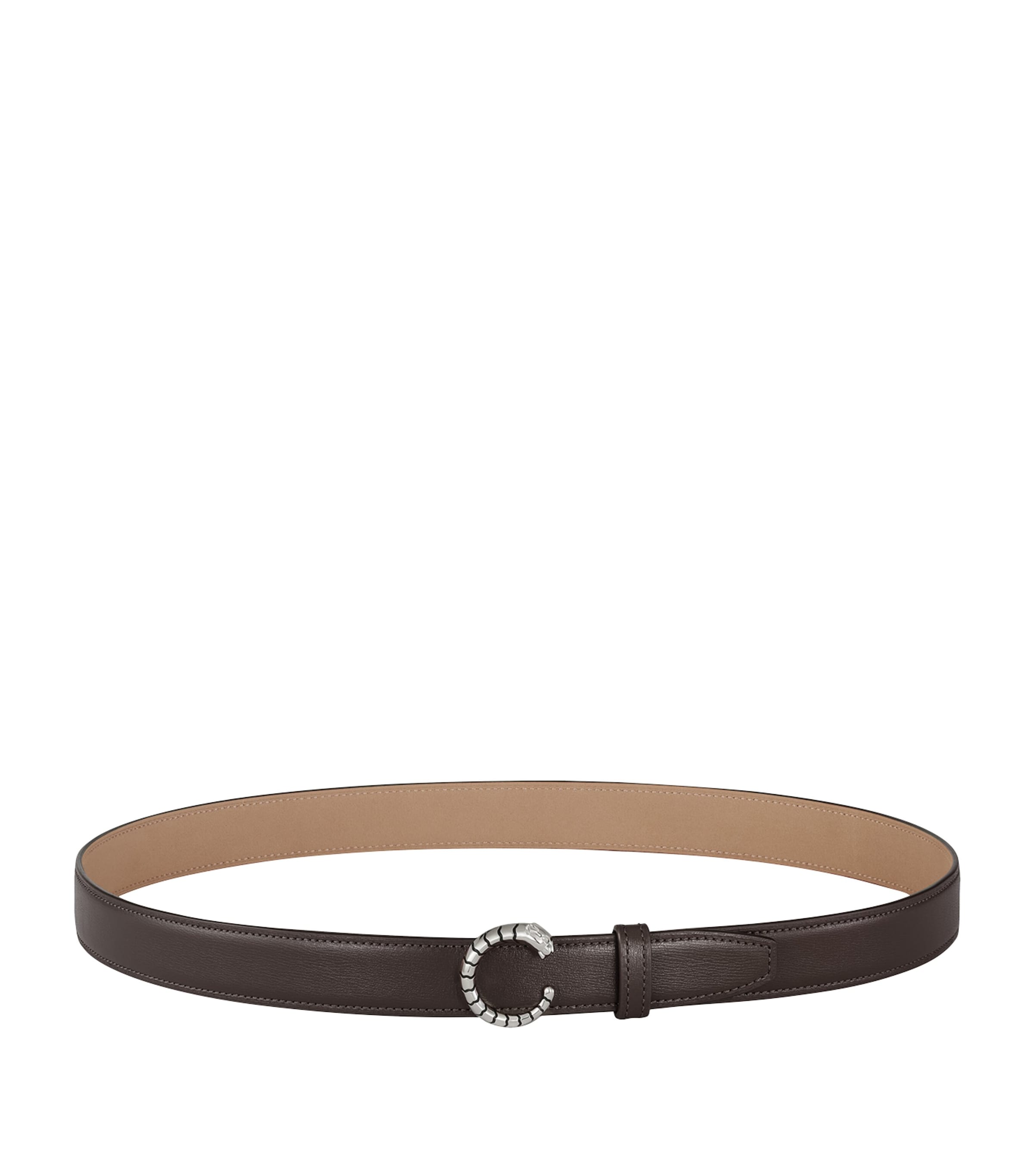 Small Leather Panthère de Cartier Belt (75cm) TONKA BROWN Image 1