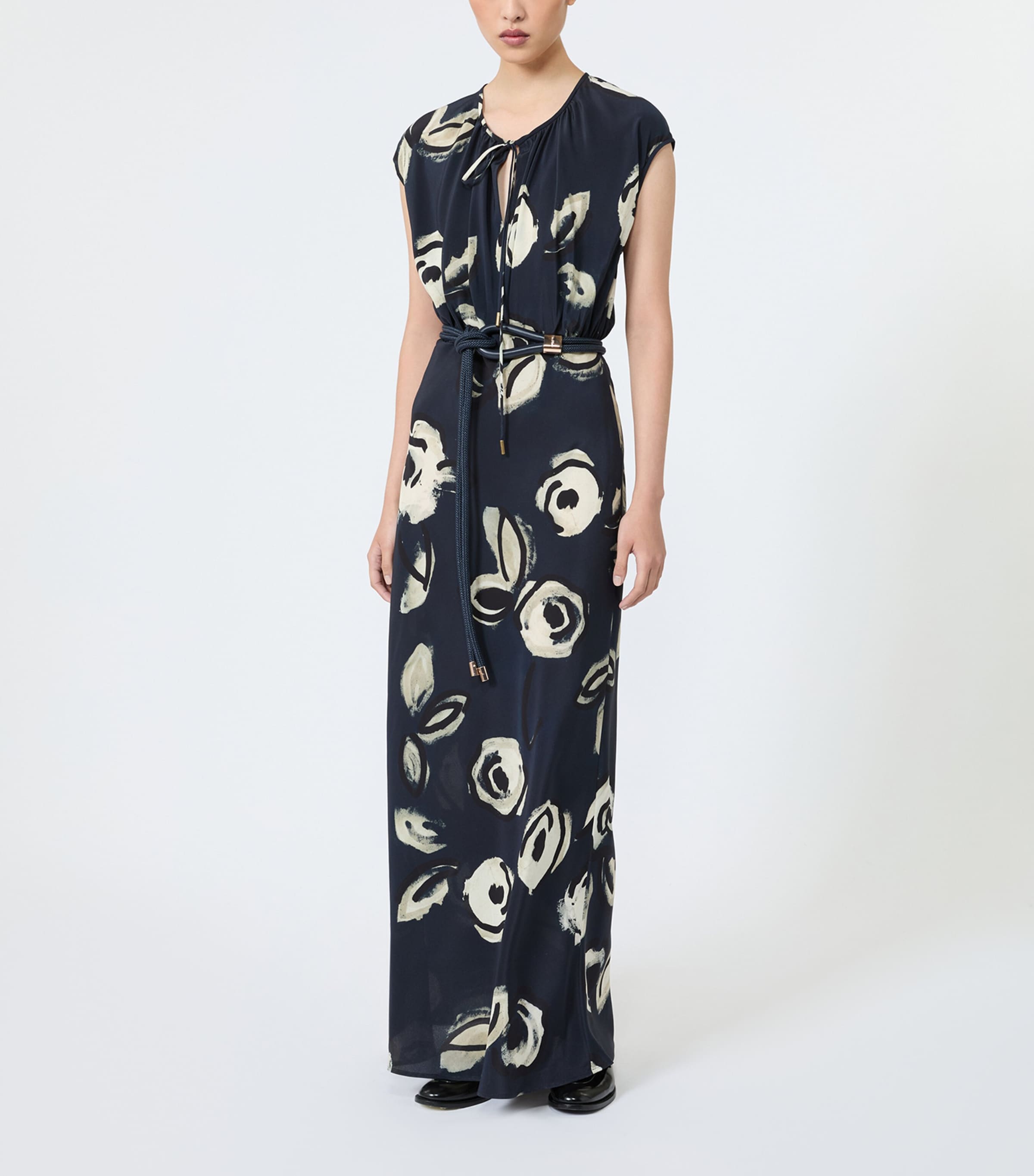 max mara silk maxi dress Max Mara | Woman - Printed silk tunic dress - Gold