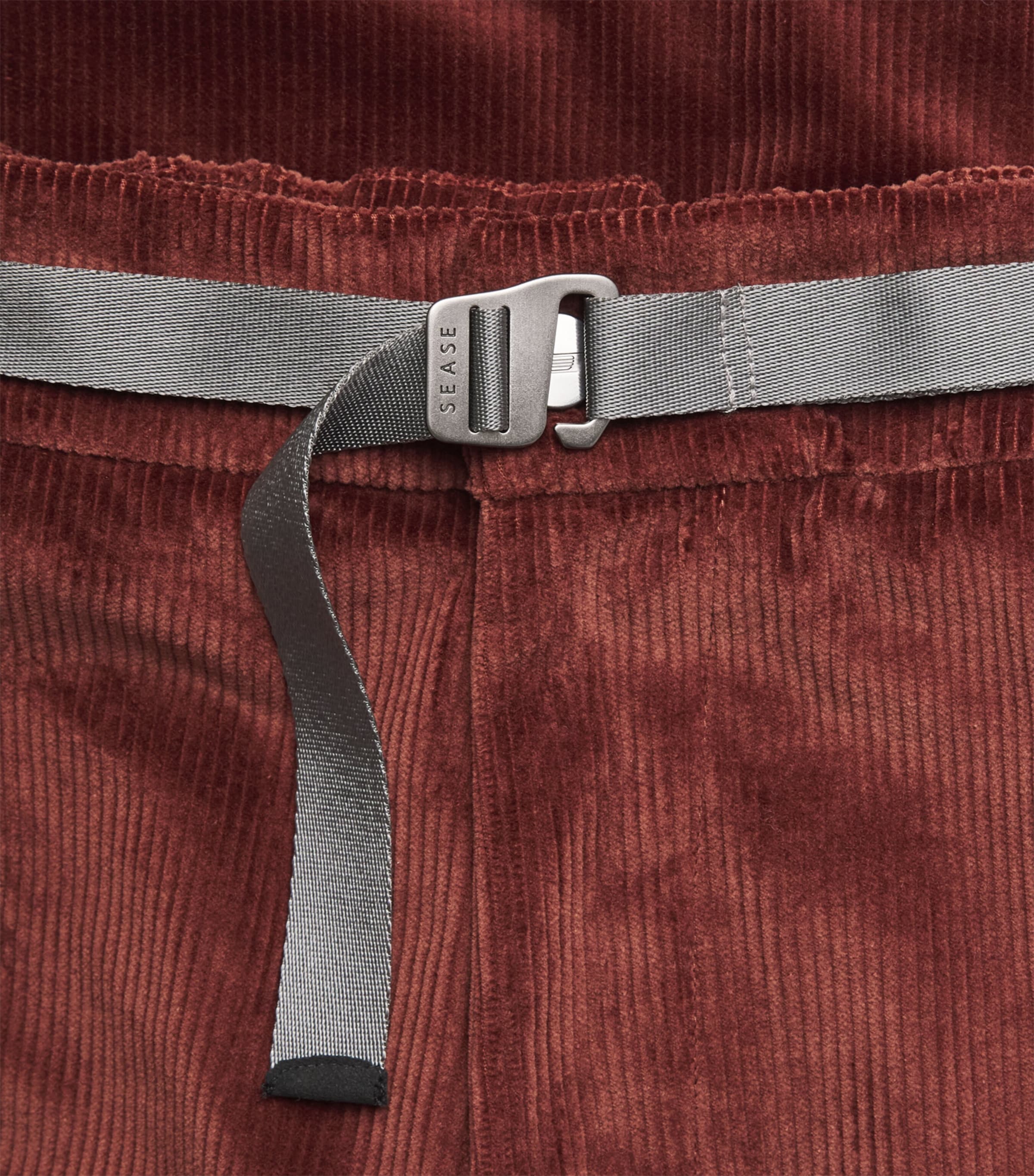Sease Mens Corduroy Belted Trousers Terracotta Image 6