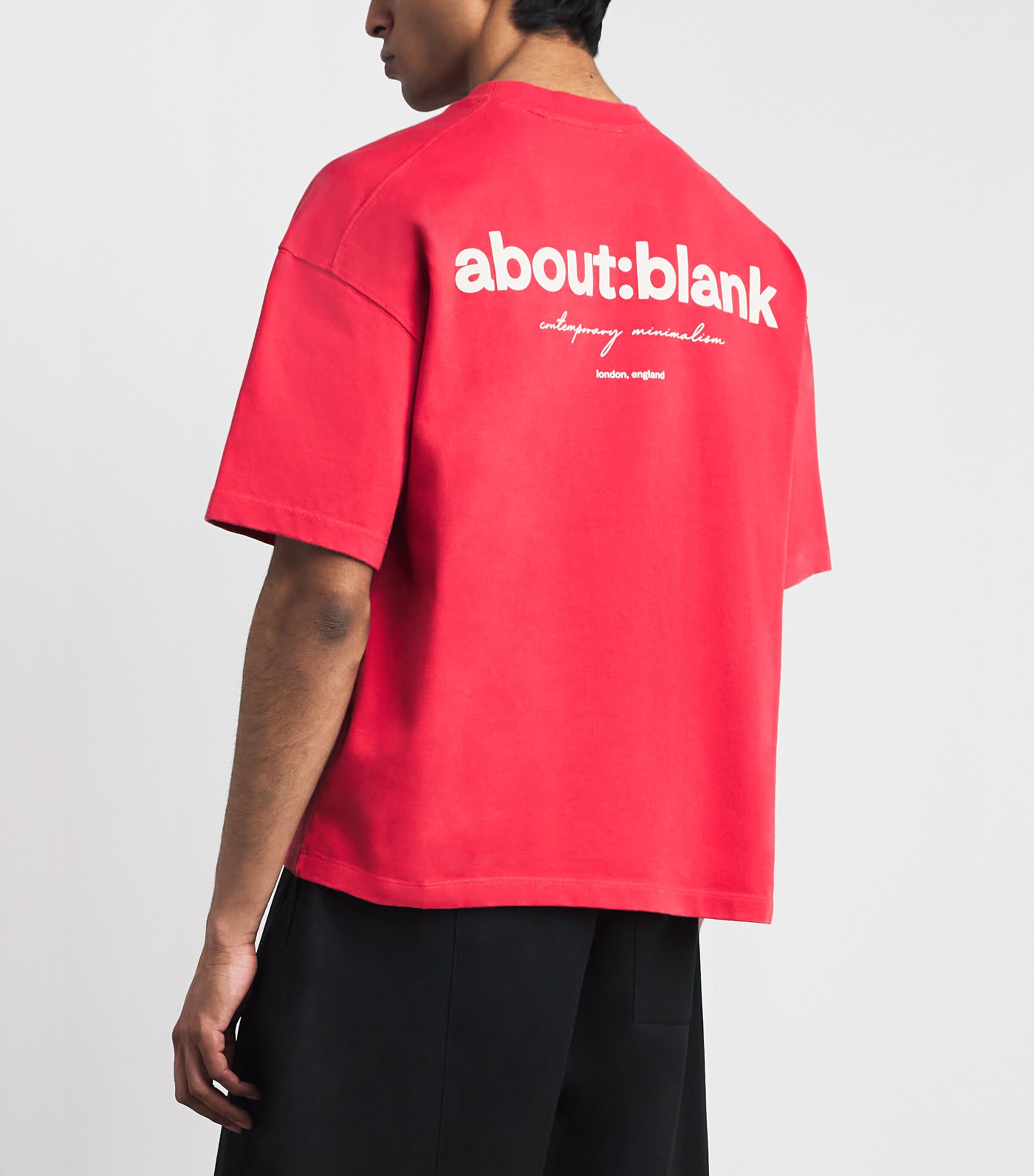 about:blank Mens Cotton Back Logo T-Shirt Red/white Image 5